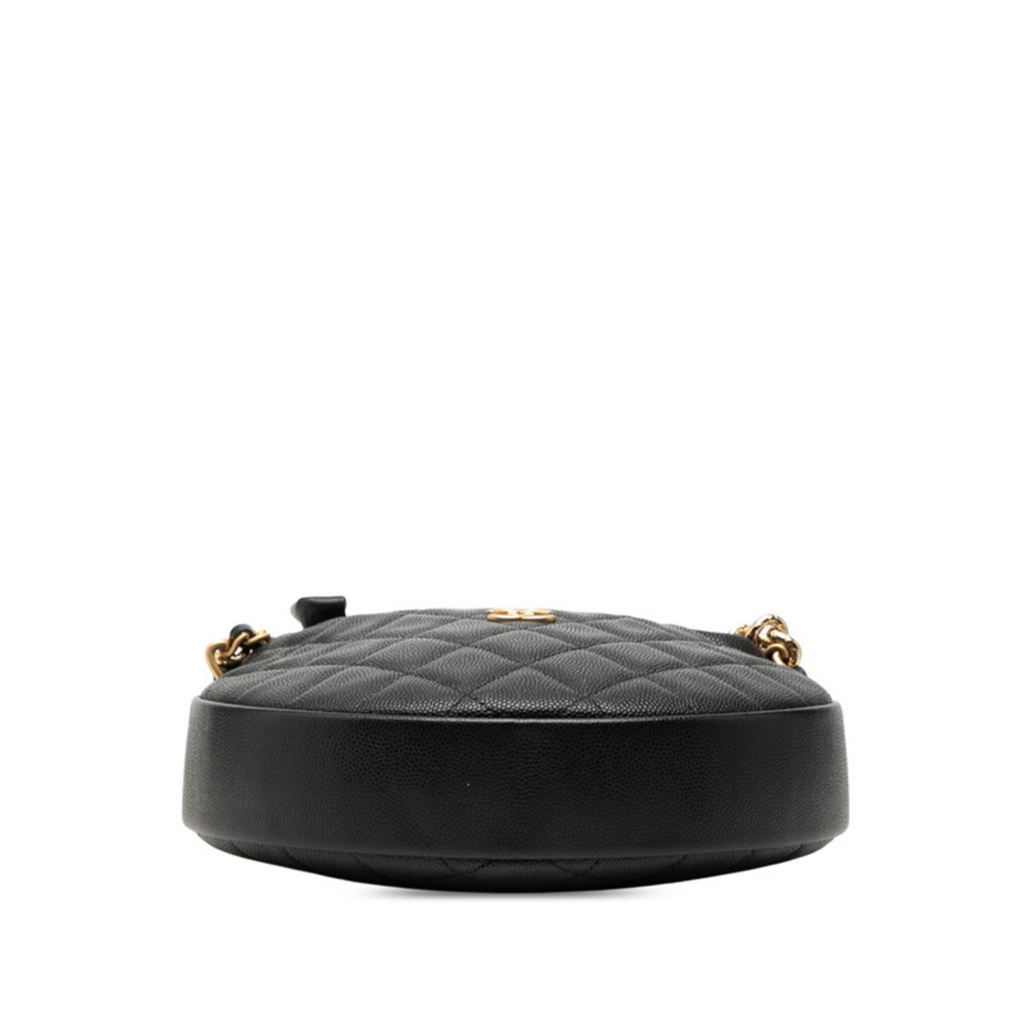 Chanel Black Grained Calfskin Handbag (Pre-Owned)