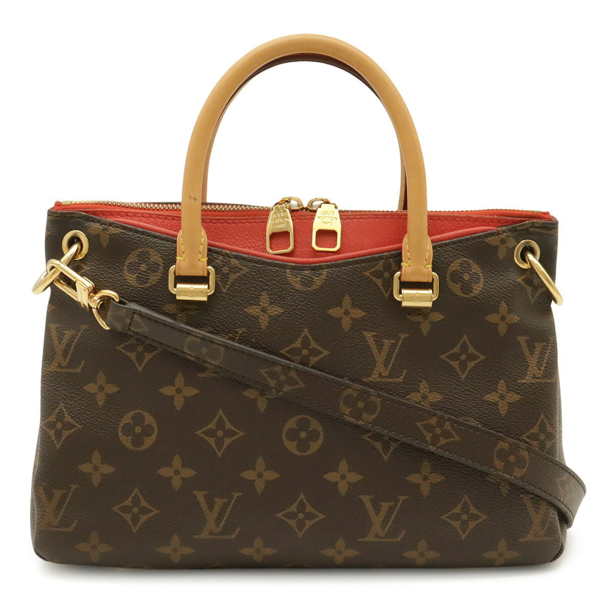 Louis Vuitton Poppy Petal Monogram Canvas Pvc Coated Canvas Leather Handbag Shoulder Bag (Pre-Owned)
