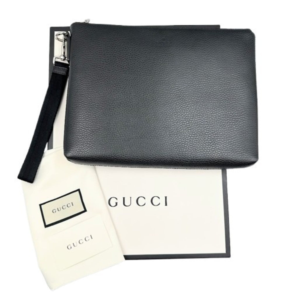 Gucci Black Leather Clutch Bag (Pre-Owned)