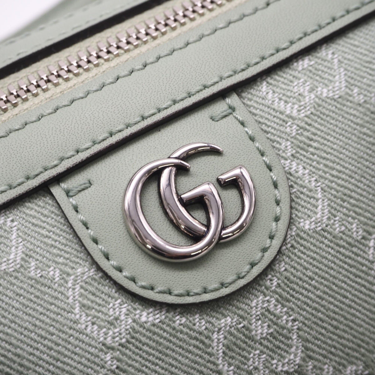 Gucci Green Gg Canvas Boston Bag Handbag (Pre-Owned)