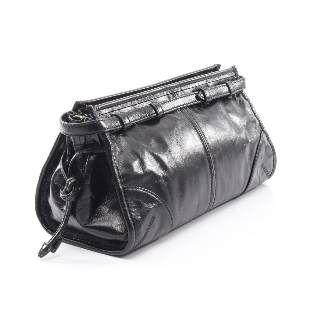 Prada Black Leather Handbag Shoulder Bag (Pre-Owned)