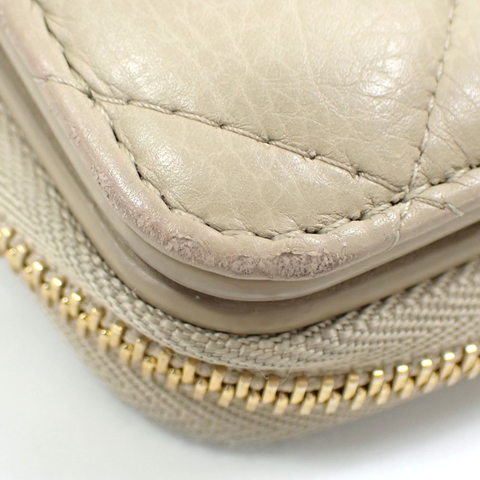 Christian Dior Beige Leather Wallet (Bi-Fold) (Pre-Owned)