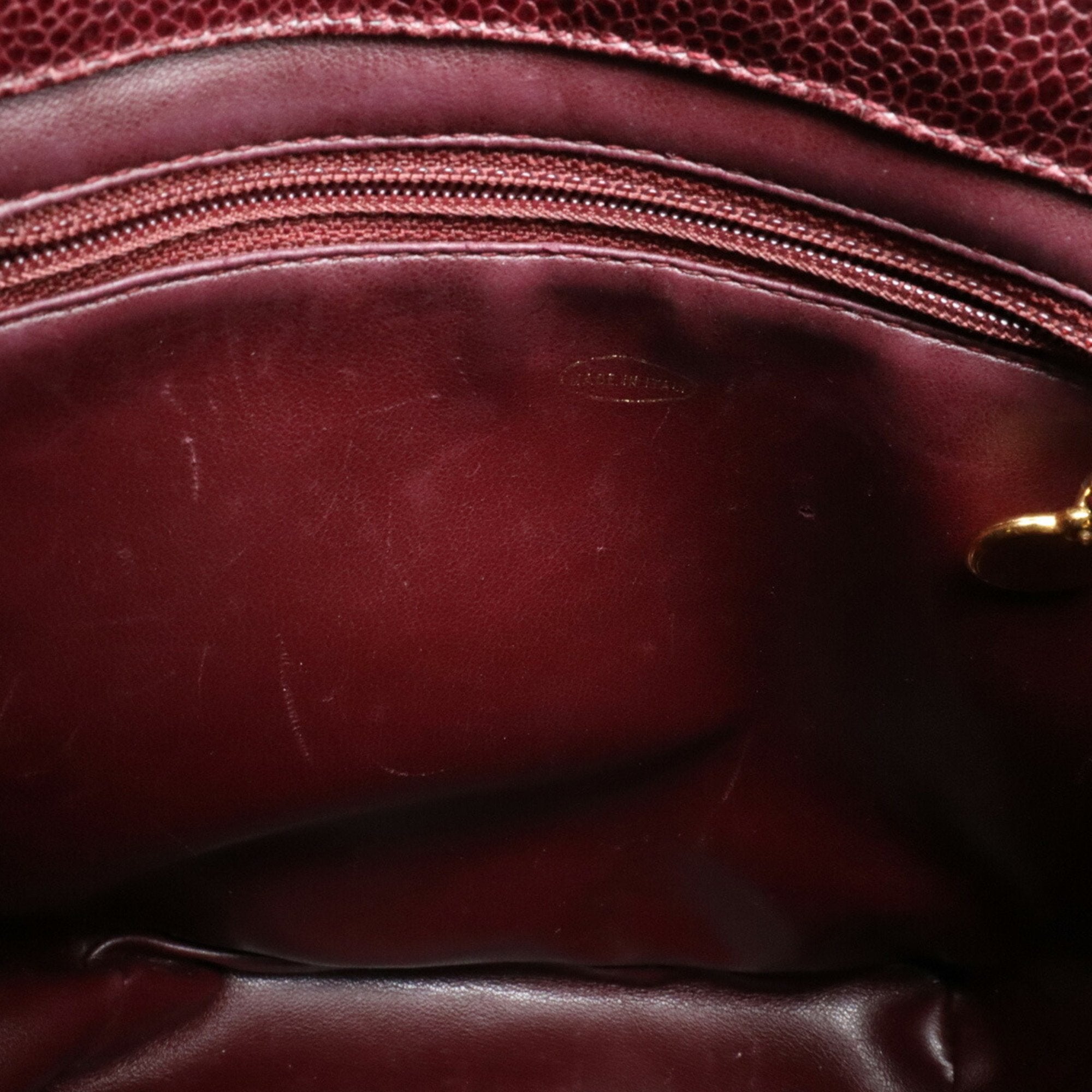 Chanel Bordeaux Caviar Leather Shoulder Bag (Pre-Owned)
