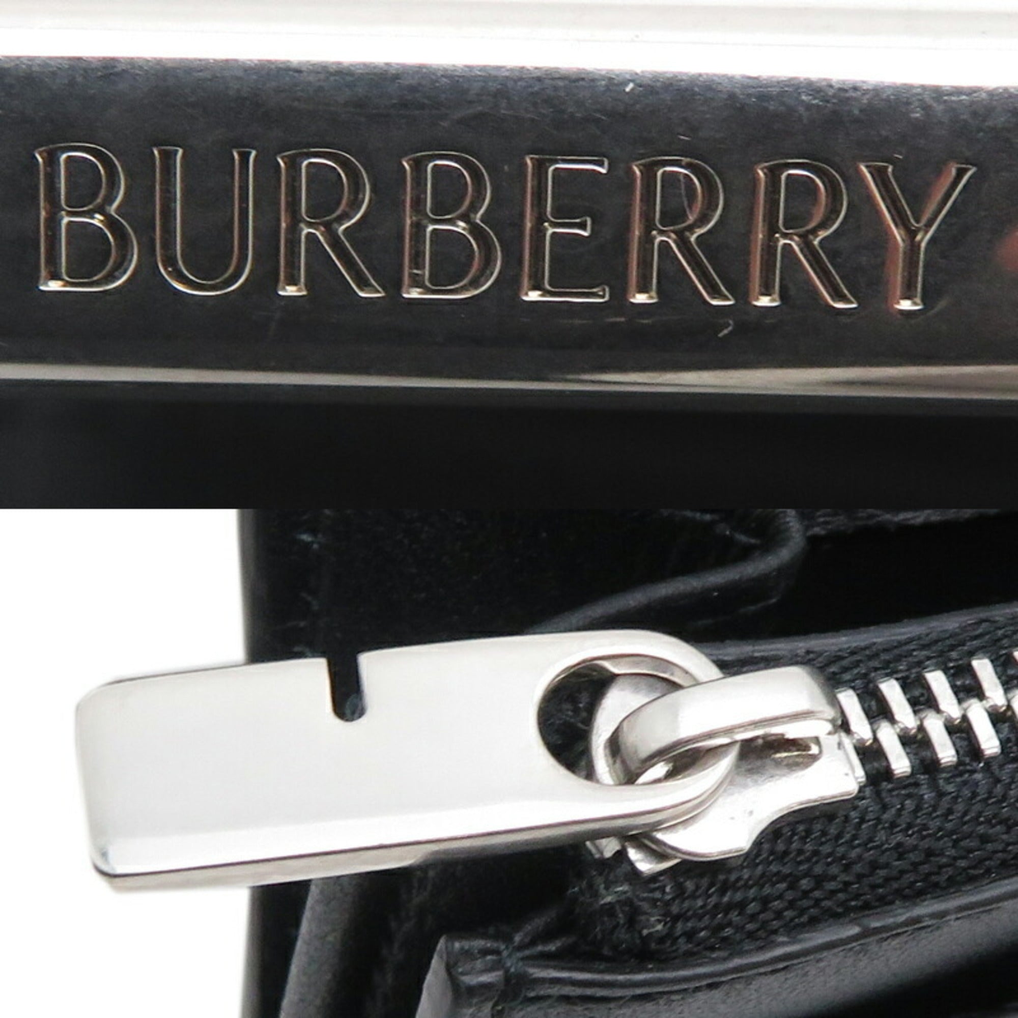 Burberry Black Leather Long Wallet (Bi-Fold) (Pre-Owned)