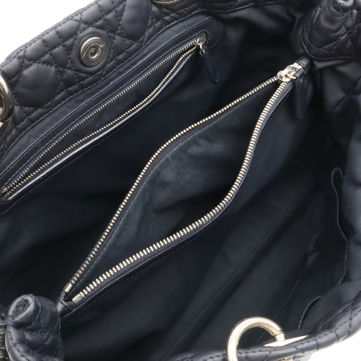 Christian Dior Black Leather Shoulder Bag Tote Bag (Pre-Owned)