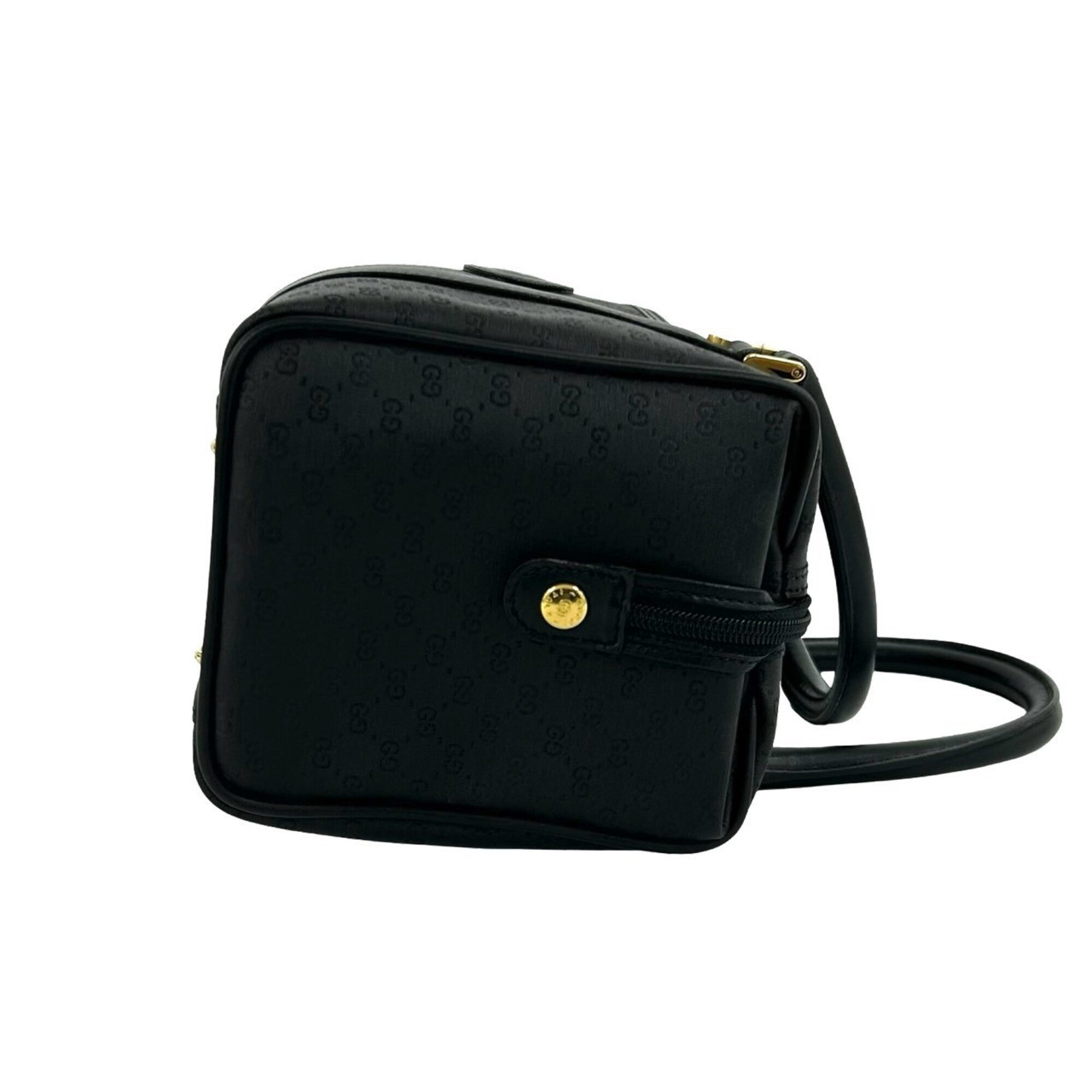 Gucci Black Pvc Leather Boston Bag Handbag (Pre-Owned)
