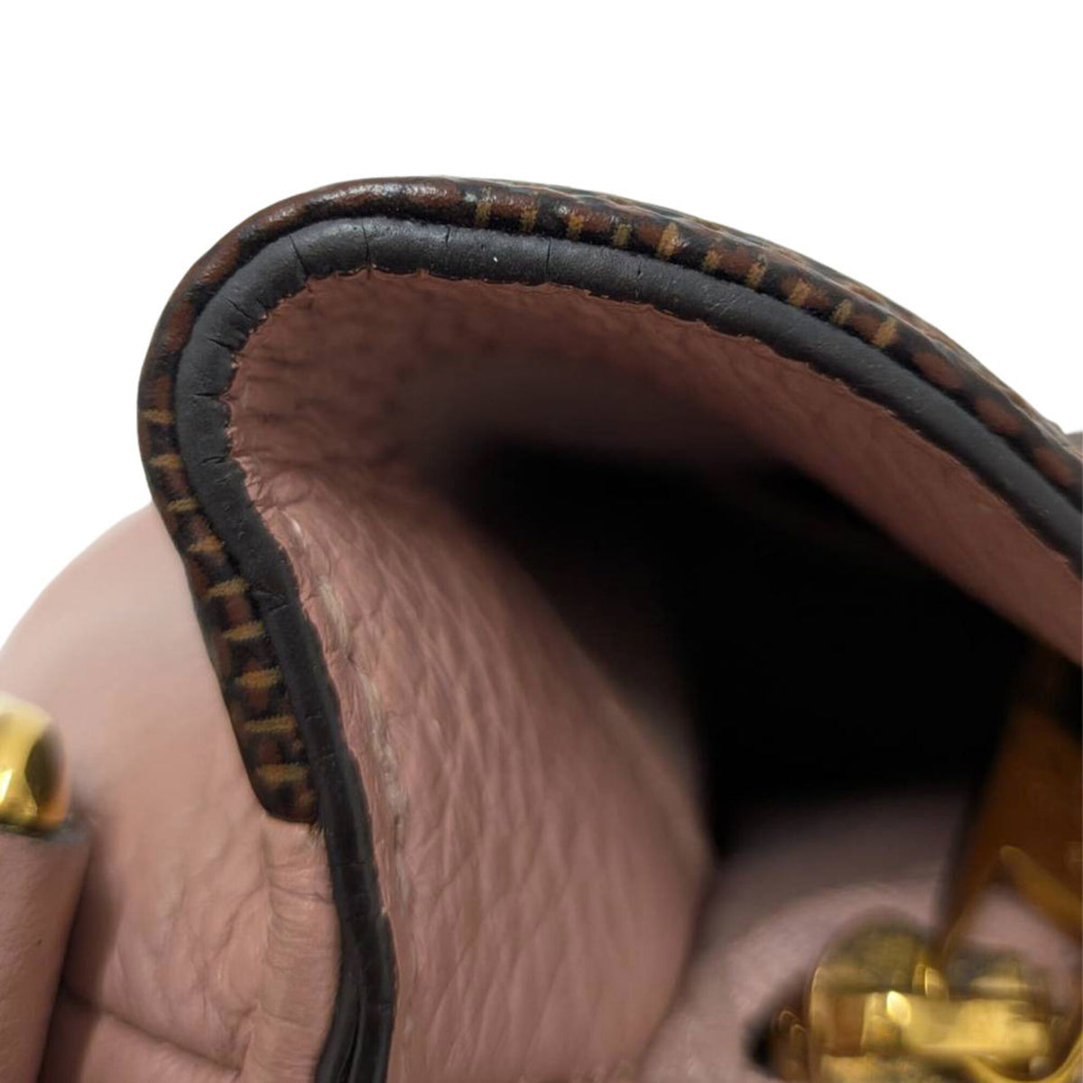 Louis Vuitton Brown Damier Canvas Magnolia Pink Damier Canvas Handbag Shoulder Bag (Pre-Owned)