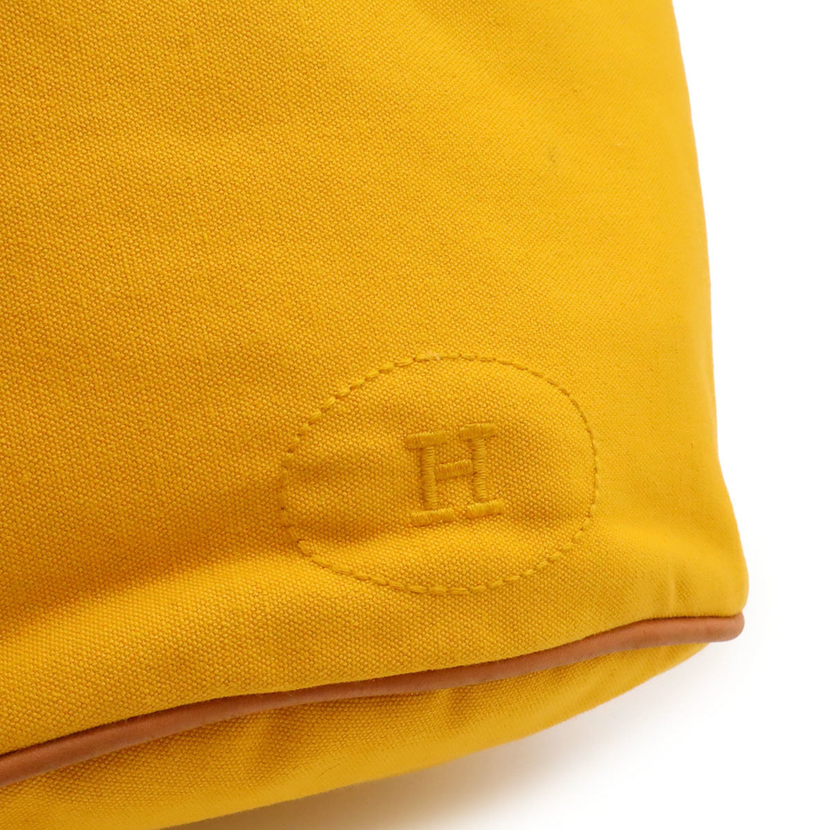 Hermes Yellow Canvas Leather Shoulder Bag (Pre-Owned)