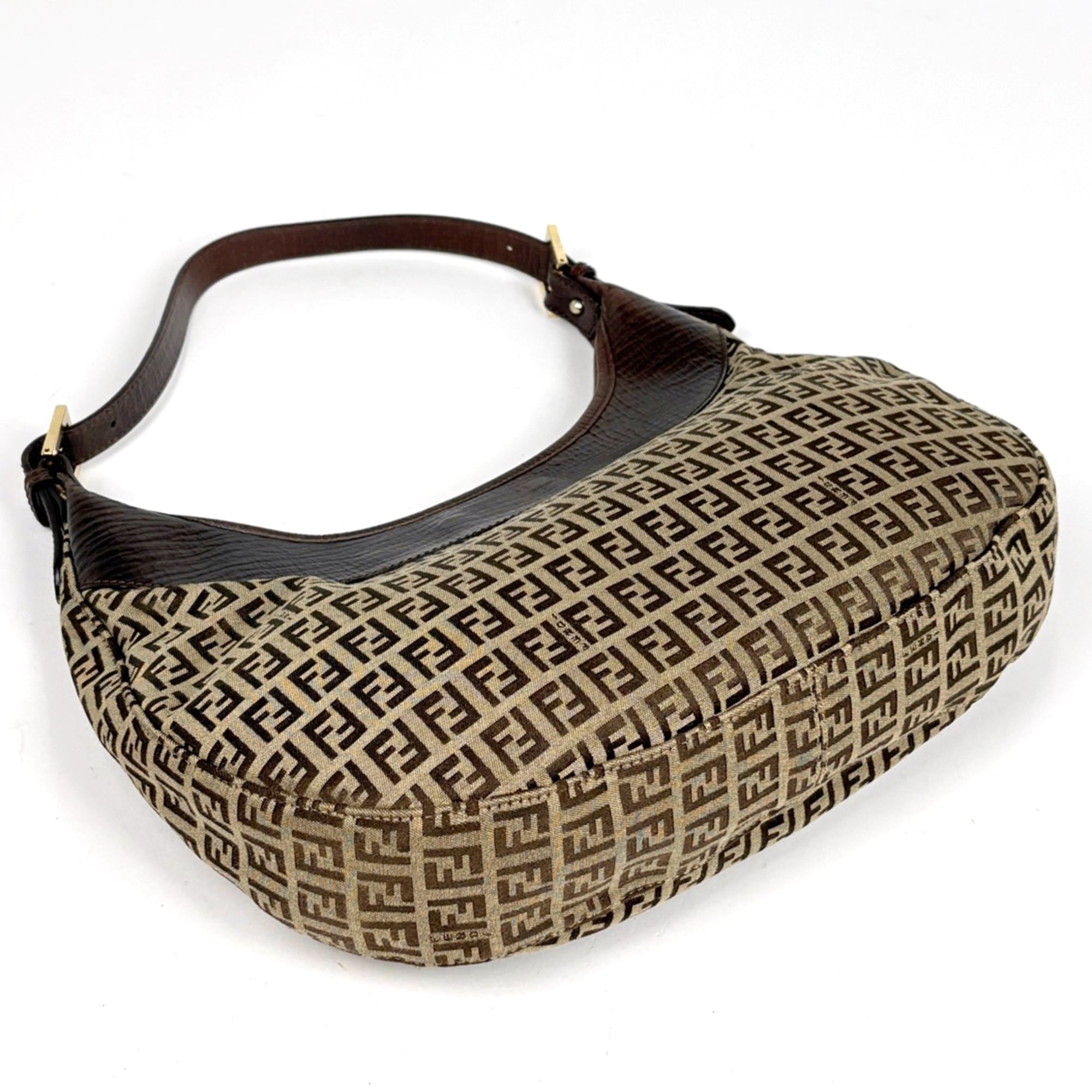 Fendi Brown Zucchino Shoulder Bag (Pre-Owned)