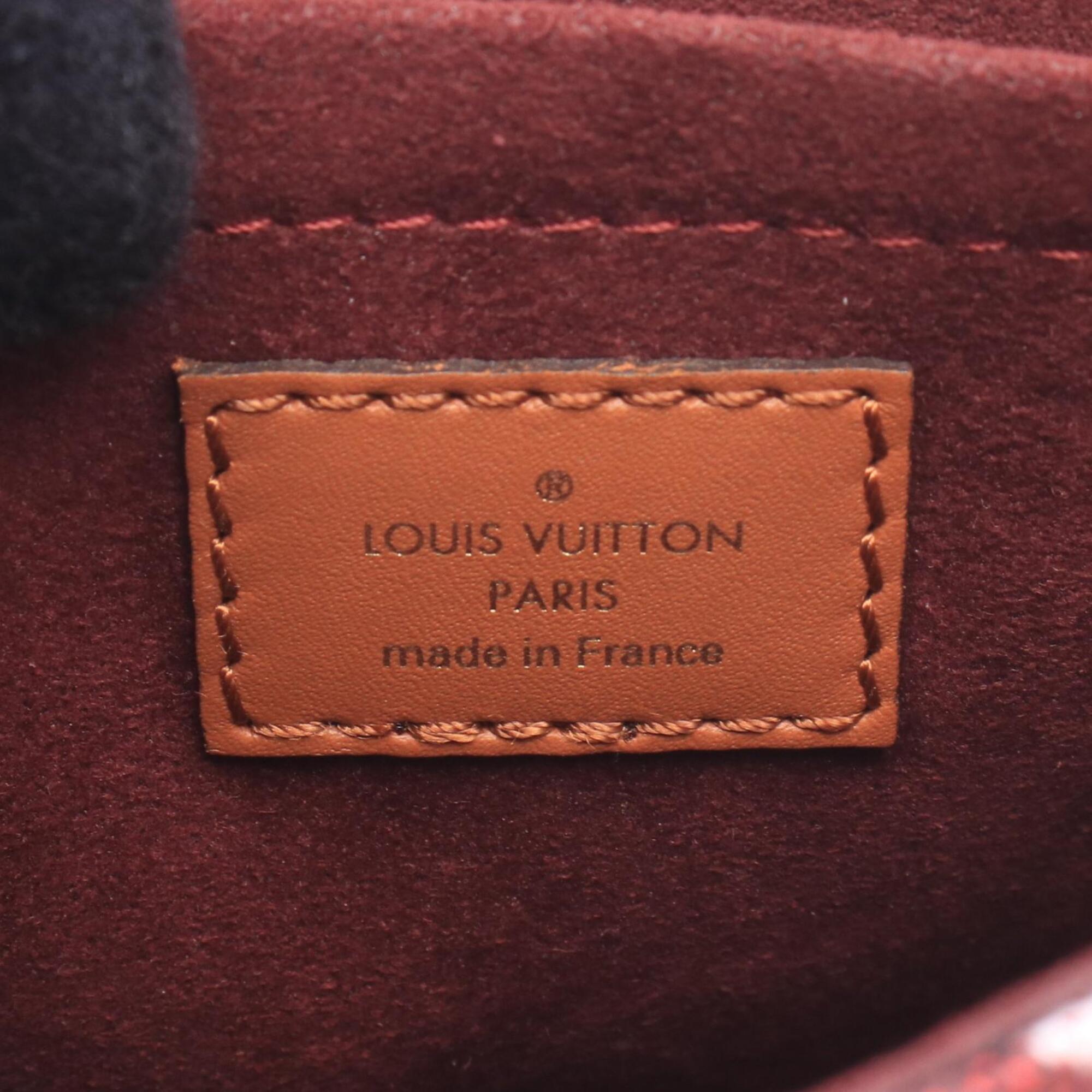 Louis Vuitton Bordeaux Brown Canvas Leather Handbag (Pre-Owned)