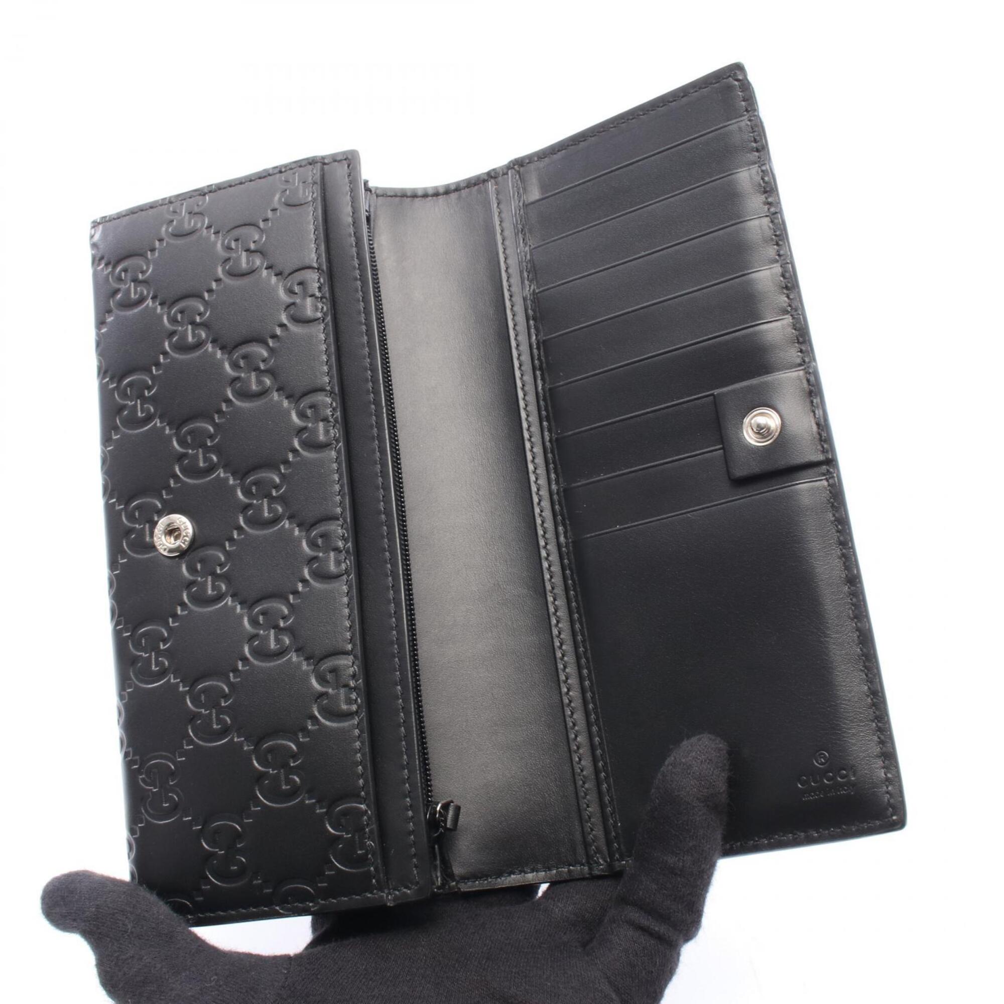 Gucci Black Leather Long Wallet (Bi-Fold) (Pre-Owned)