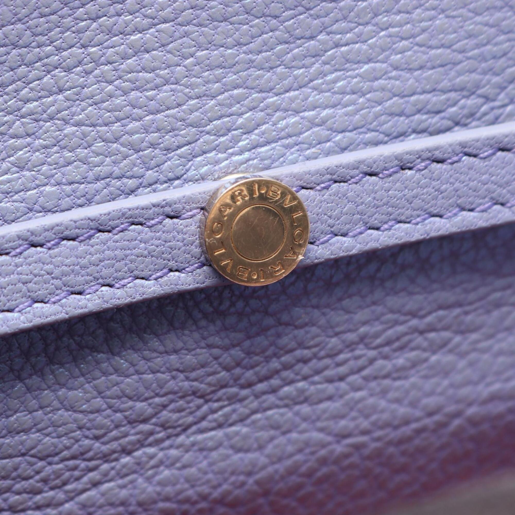 Bvlgari Purple Leather Handbag Shoulder Bag (Pre-Owned)