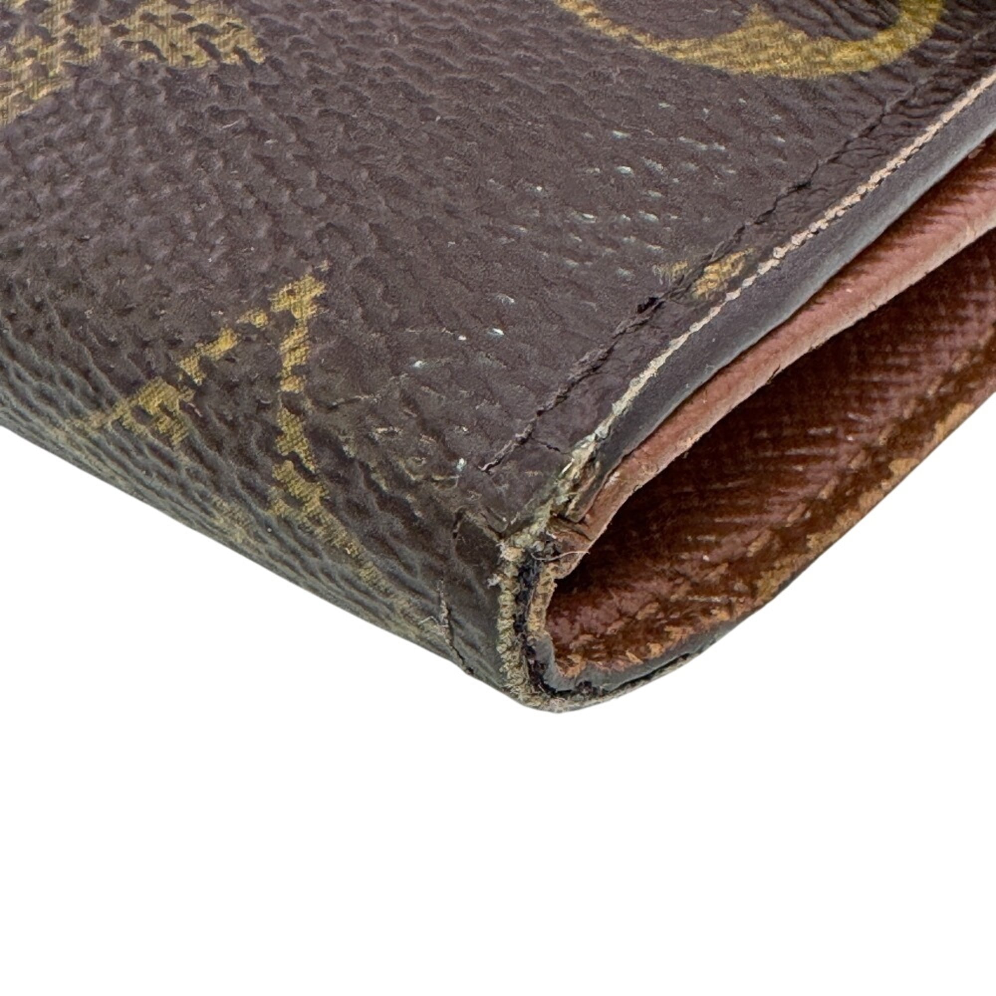 Louis Vuitton Brown Leather Wallet (Tri-Fold) (Pre-Owned)