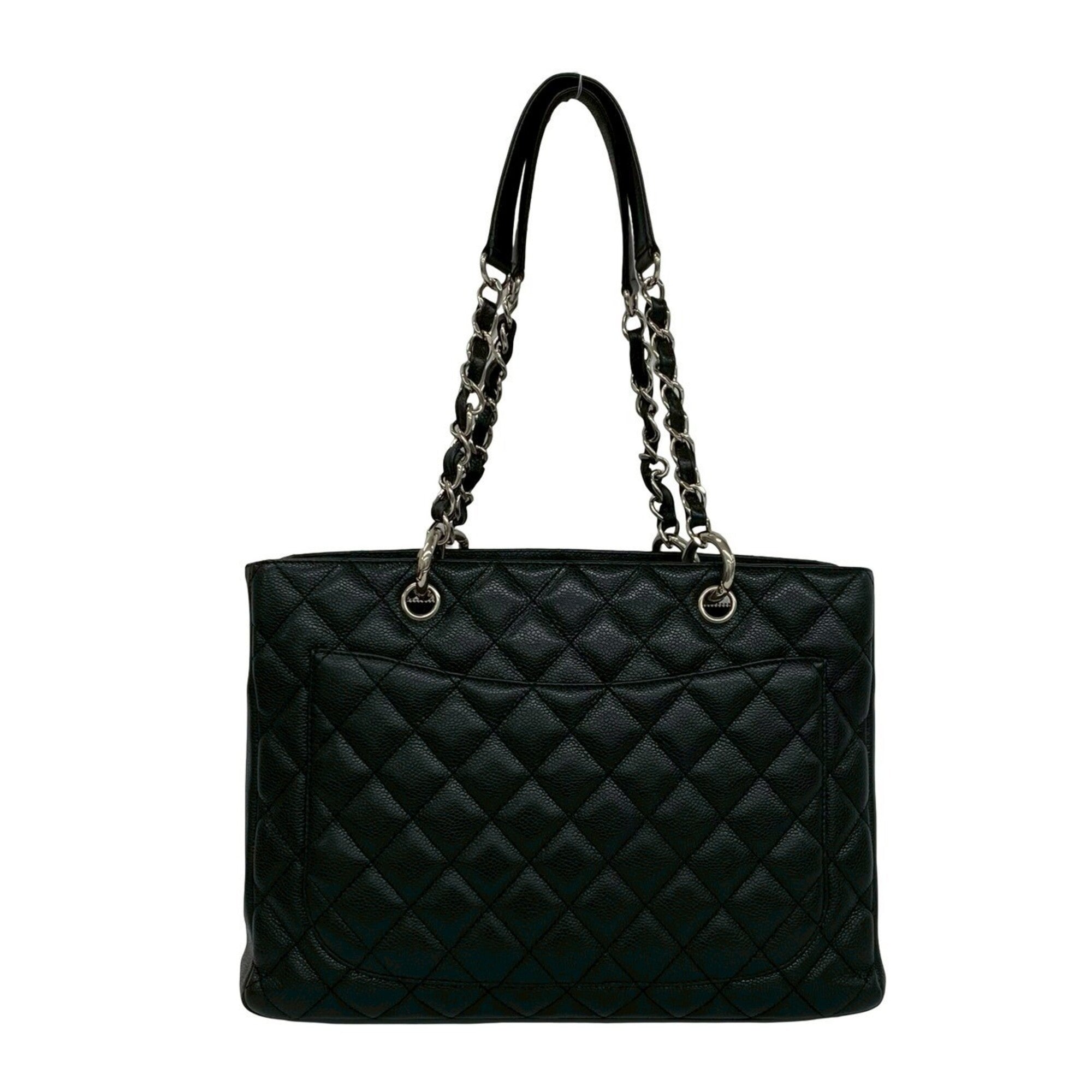 Chanel Black Grained Calfskin Tote Bag (Pre-Owned)