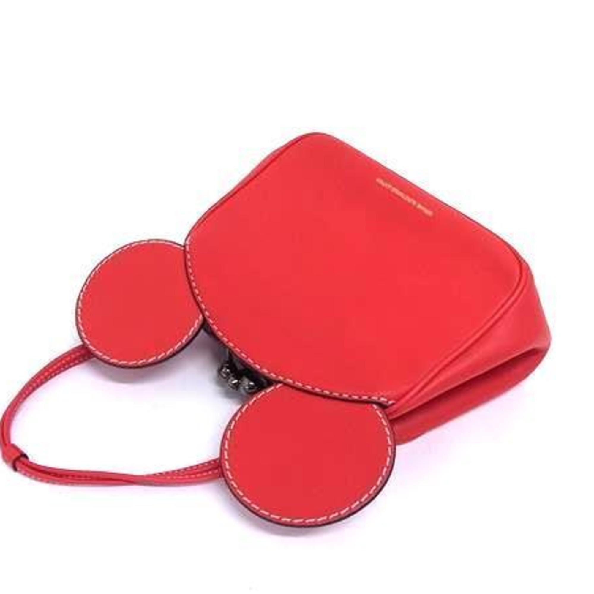 Coach Red Color Leather Handbag Shoulder Bag Tote Bag (Pre-Owned)