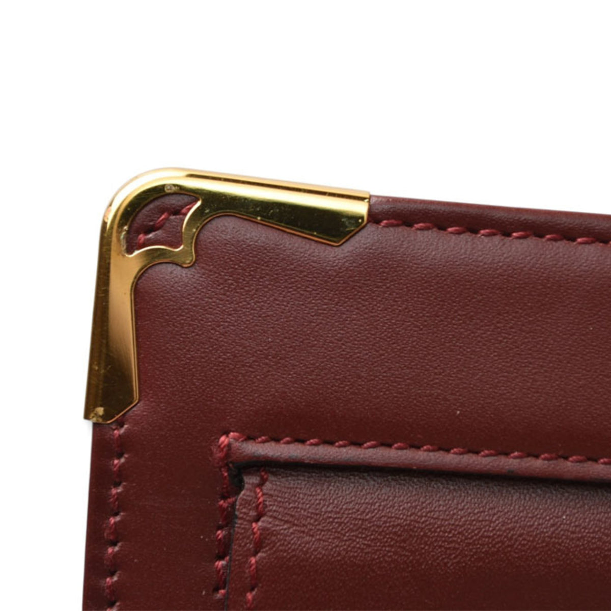 Cartier Bordeaux Leather Clutch Bag (Pre-Owned)
