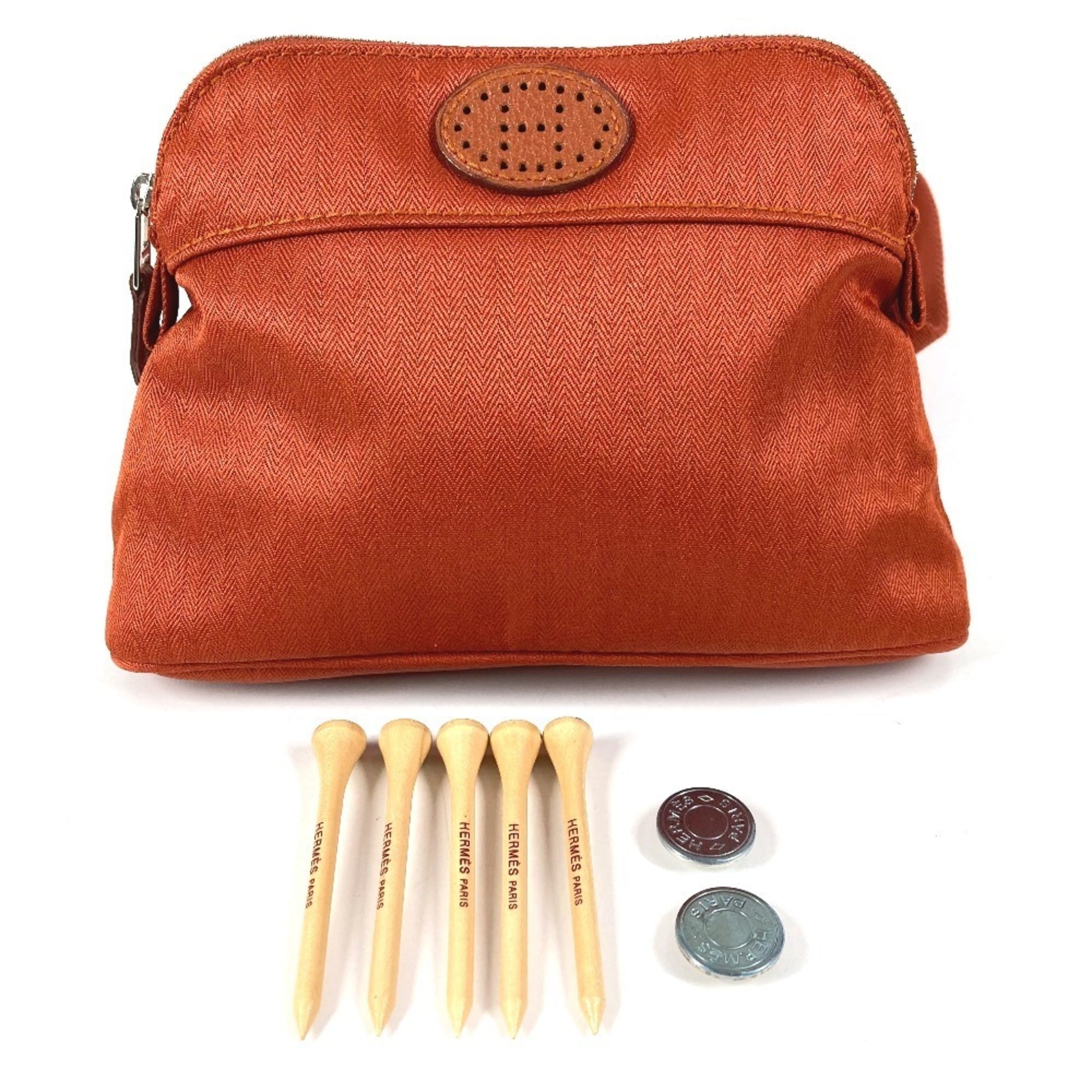 Hermes Orange Cotton Polyamide Fanny Pack Pouch Shoulder Bag (Pre-Owned)