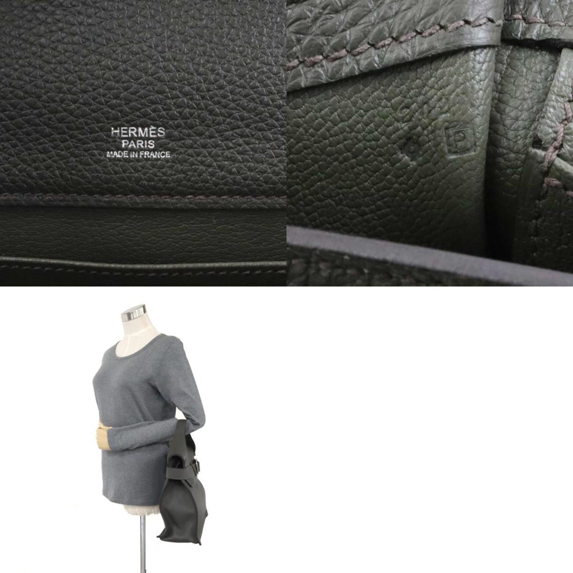 Hermes Olive Green Taurillon Clemence Leather Handbag (Pre-Owned)