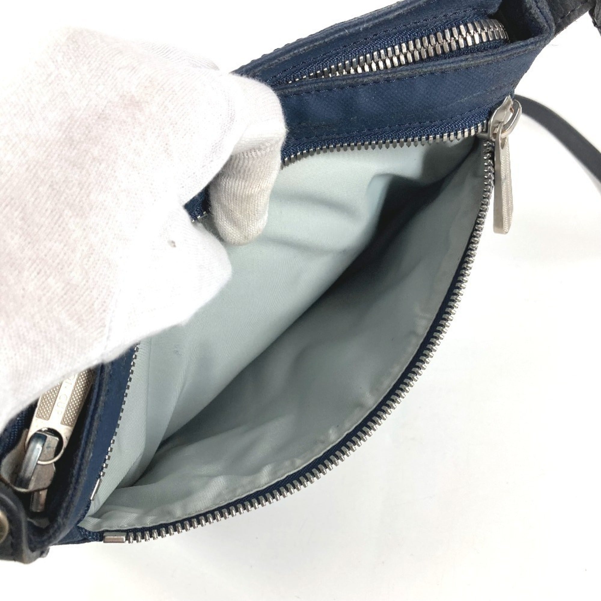 Louis Vuitton Navy Coated Canvas Leather Shoulder Bag (Pre-Owned)