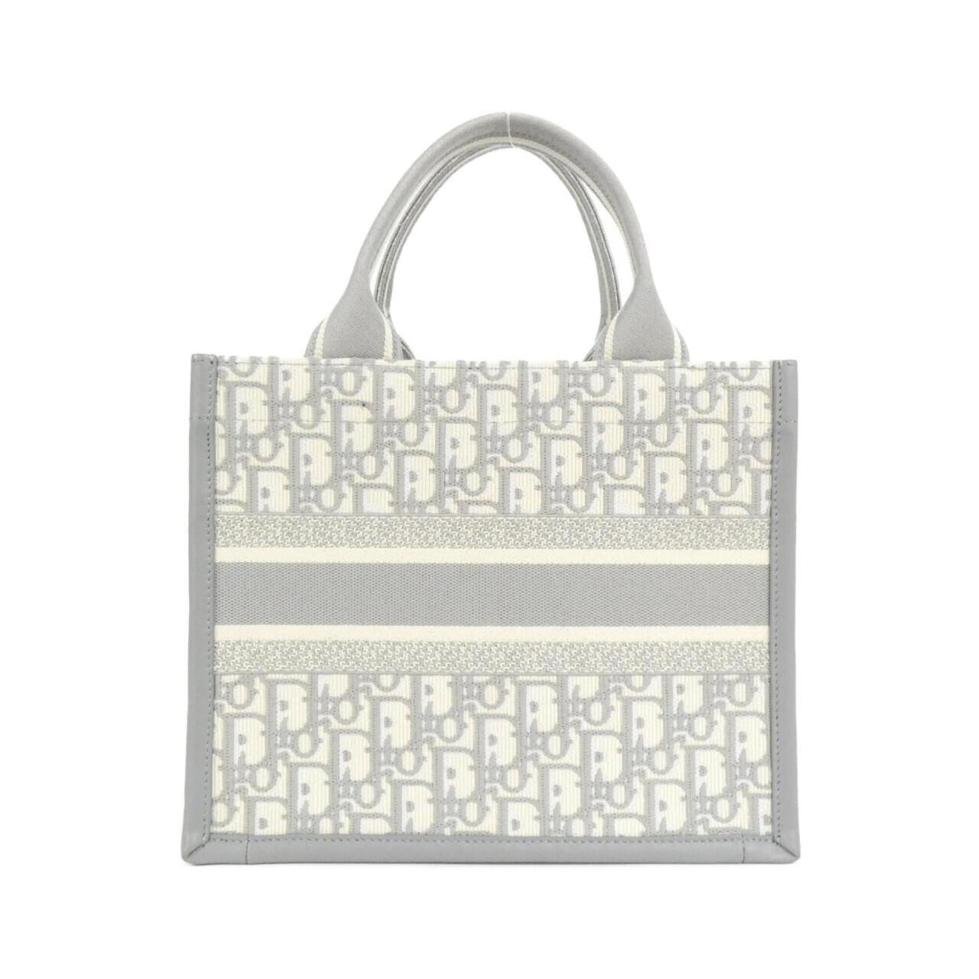 Christian Dior Gray Canvas Leather Handbag (Pre-Owned)
