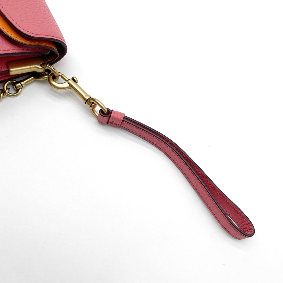 Coach Orange Pink Leather Shoulder Bag (Pre-Owned)