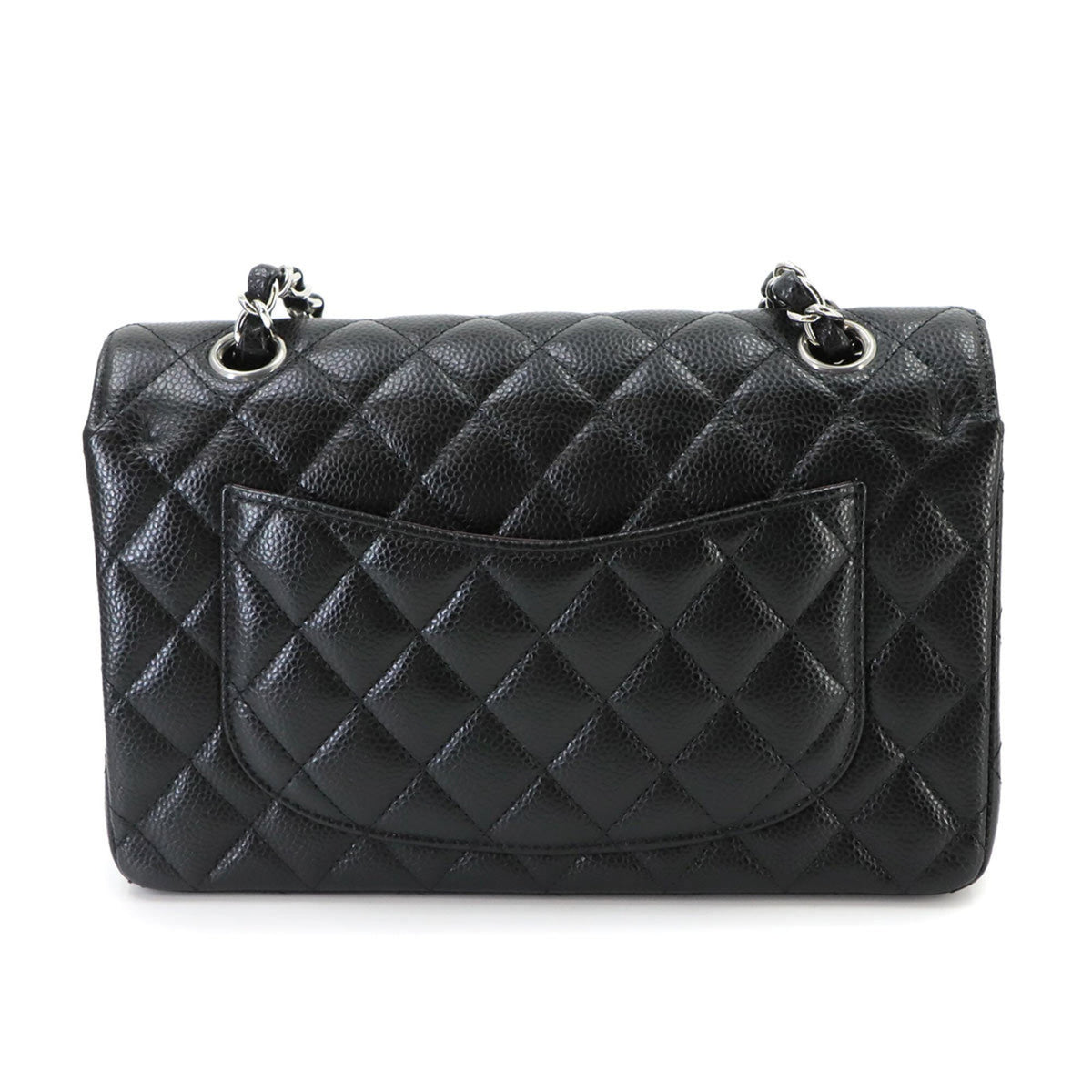 Chanel Black Grained Calfskin Handbag Shoulder Bag (Pre-Owned)
