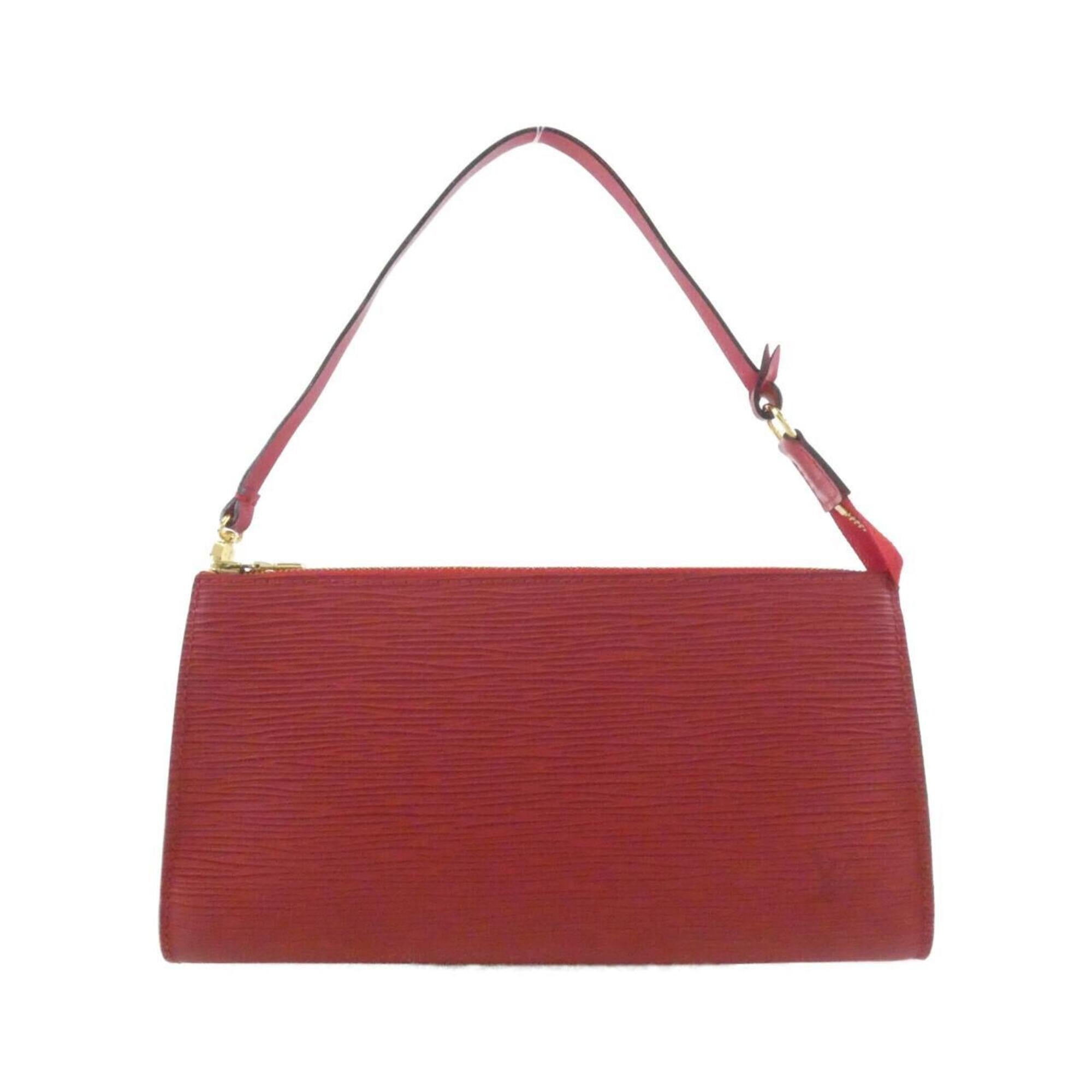 Louis Vuitton Red Color Leather Pochette Pouch (Pre-Owned)