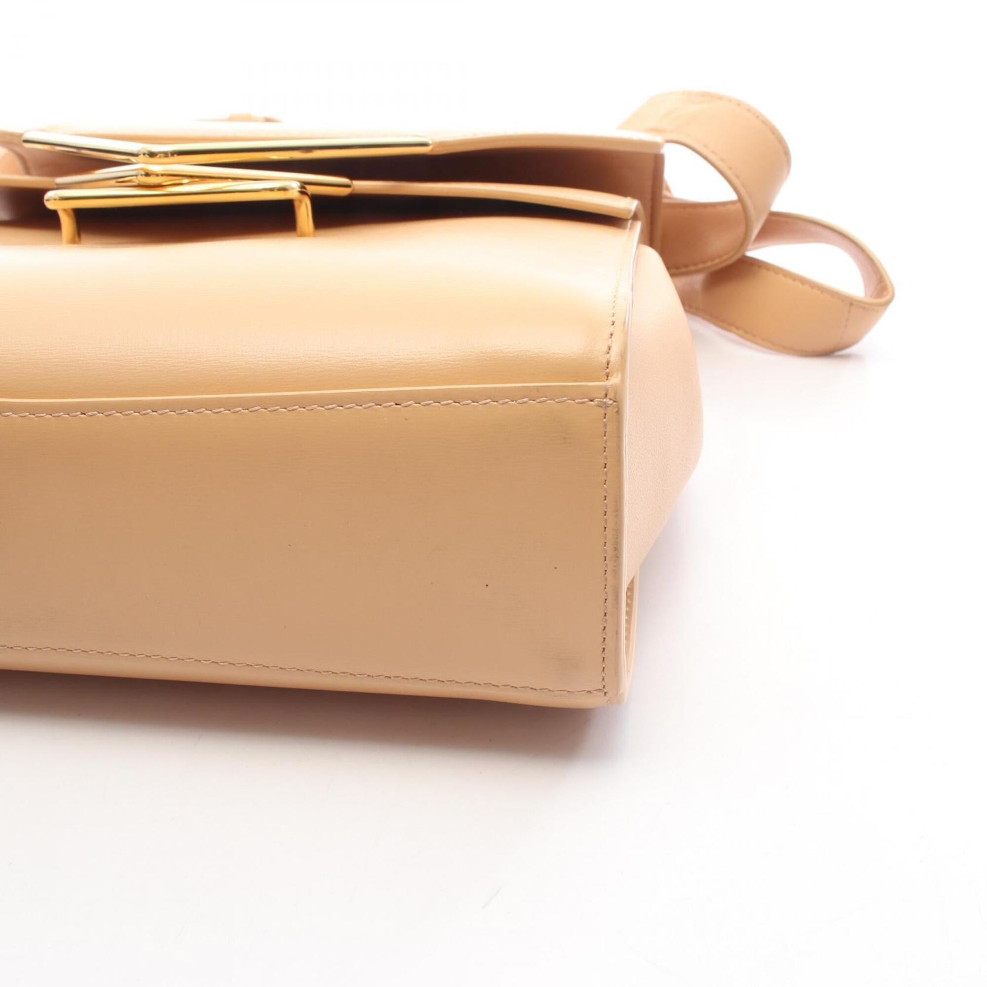 Bottega Veneta Beige Leather Handbag Shoulder Bag (Pre-Owned)