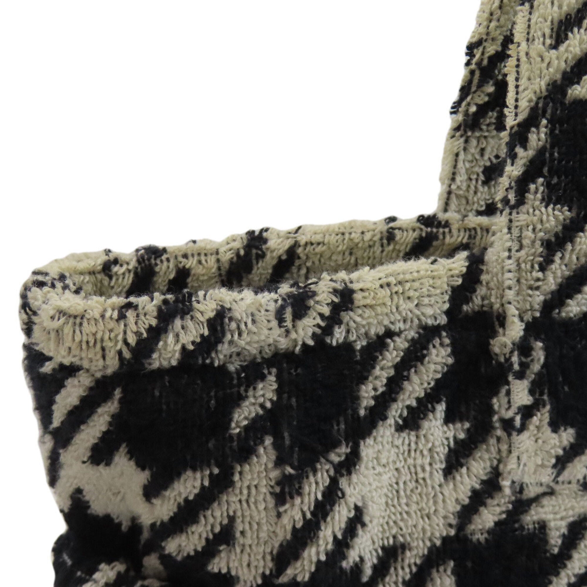 Miu Miu Black White Pile Fabric Handbag (Pre-Owned)