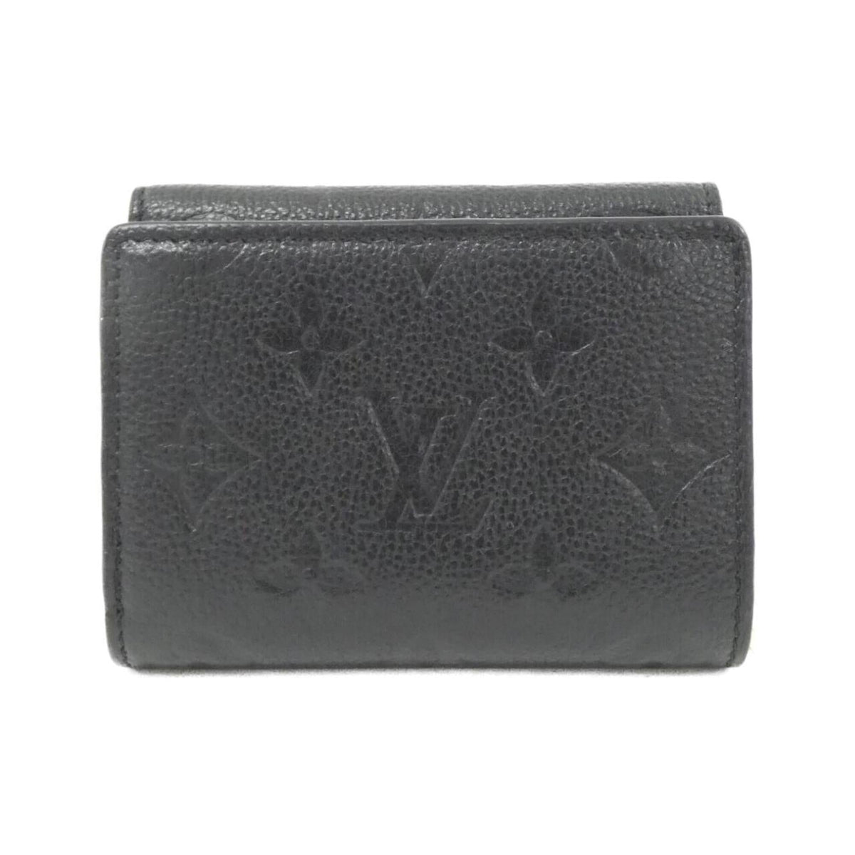 Louis Vuitton Black Leather Wallet (Tri-Fold) (Pre-Owned)
