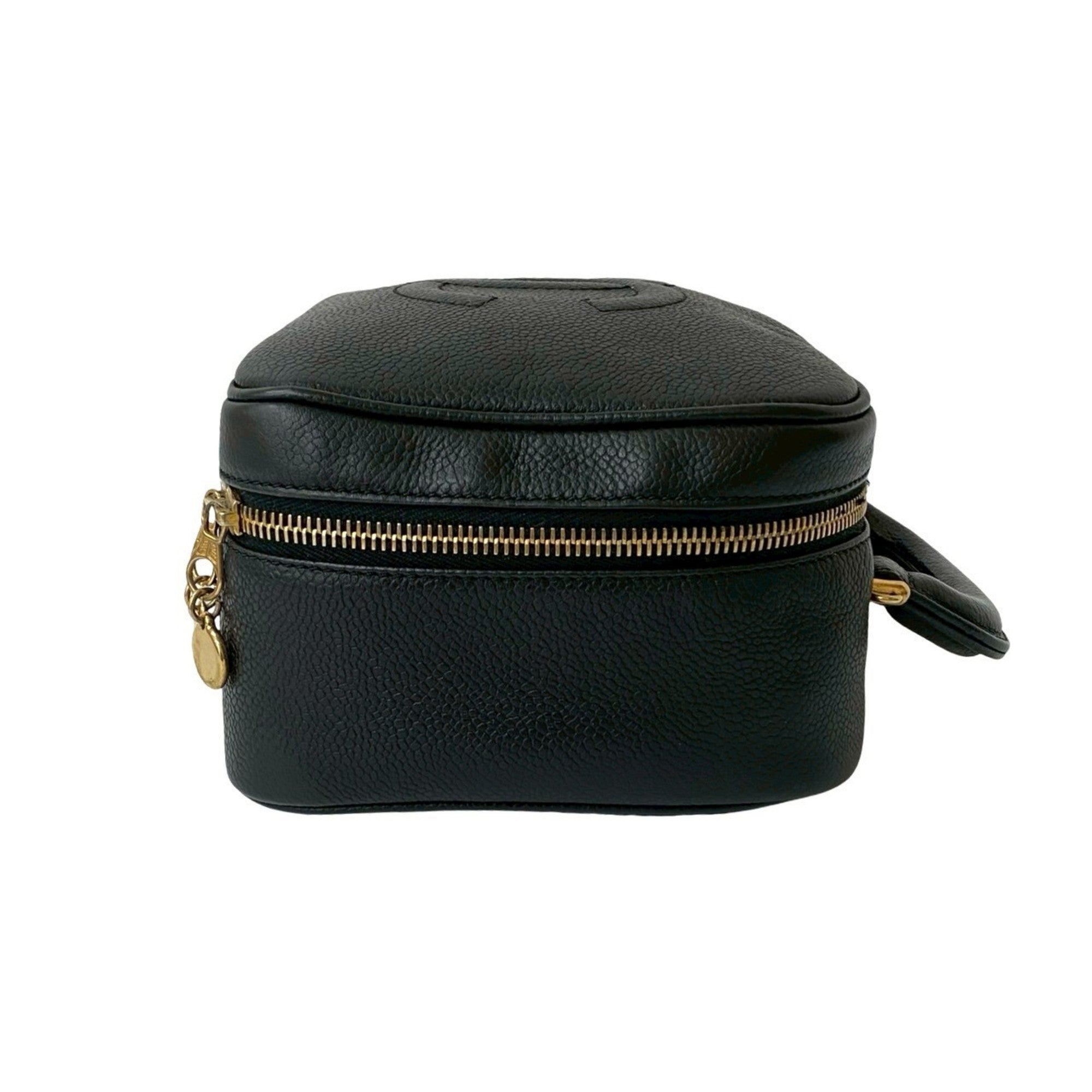 Chanel Black Grained Calfskin Handbag Shoulder Bag (Pre-Owned)