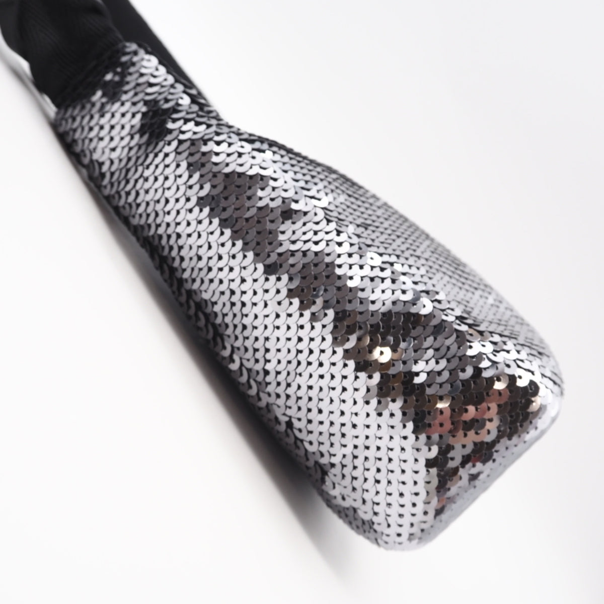 Prada Black Silver Nylon Spangles Handbag (Pre-Owned)