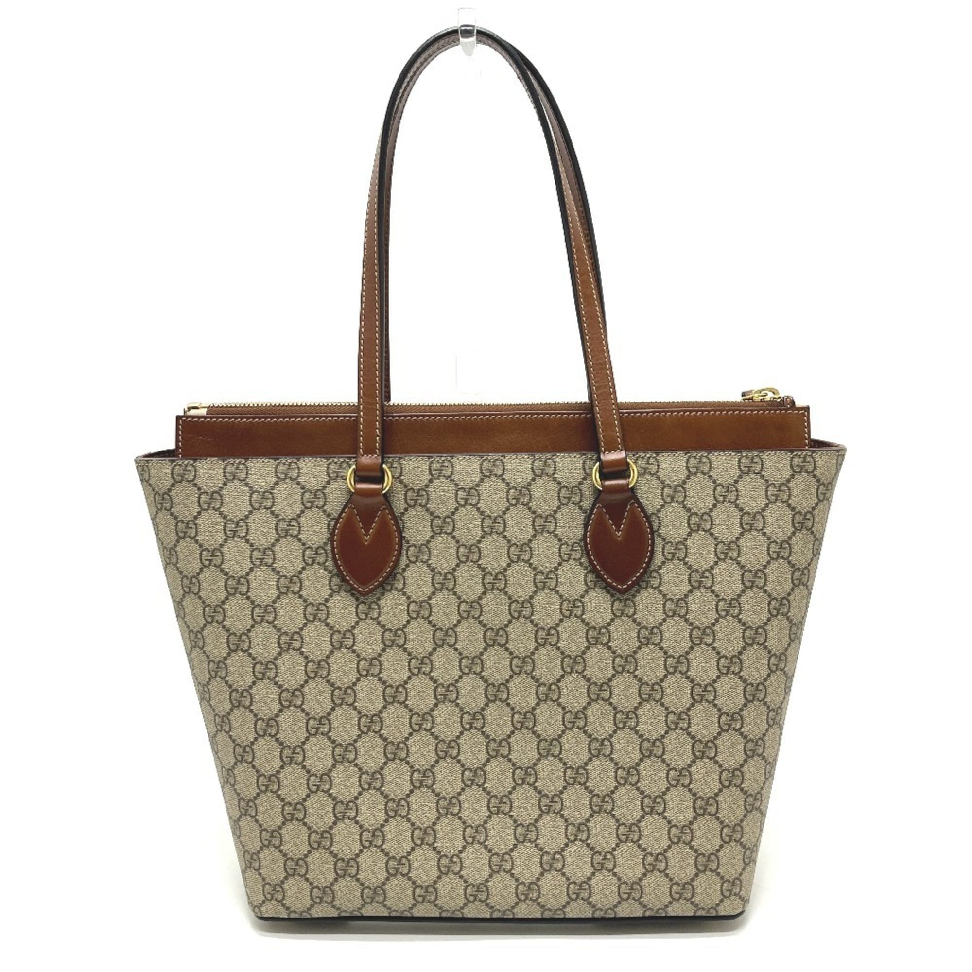 Gucci Beige Gg Canvas Handbag Shopping Bag Tote Bag (Pre-Owned)