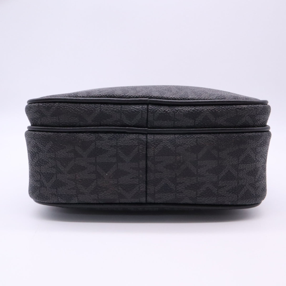Michael Kors Black Gray Coated Canvas Shoulder Bag (Pre-Owned)
