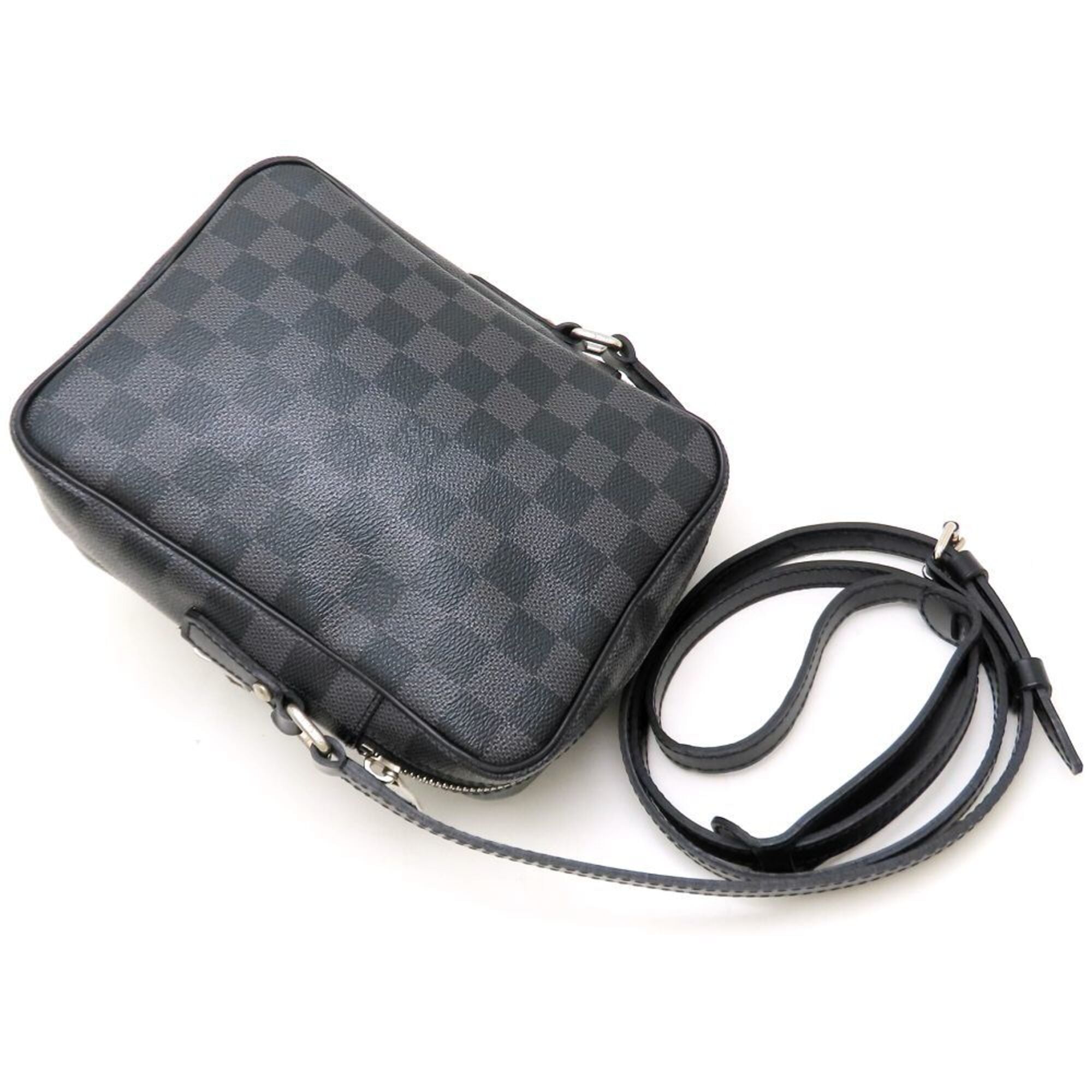 Louis Vuitton Black Gray Damier Canvas Shoulder Bag (Pre-Owned)