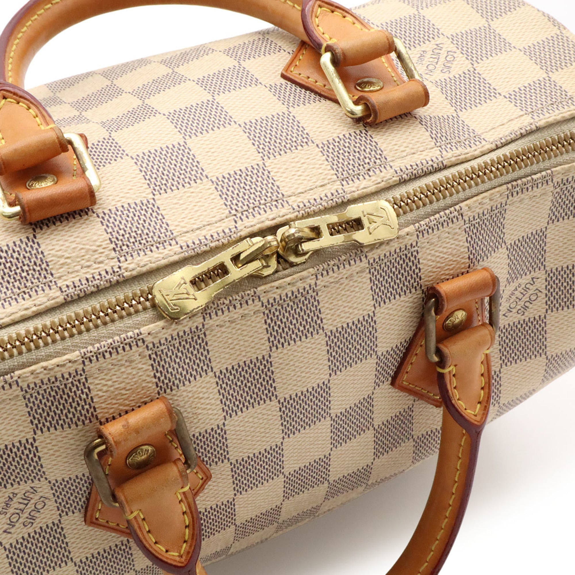 Louis Vuitton Damier Azur Ivory Damier Azur Boston Bag Handbag Shoulder Bag (Pre-Owned)