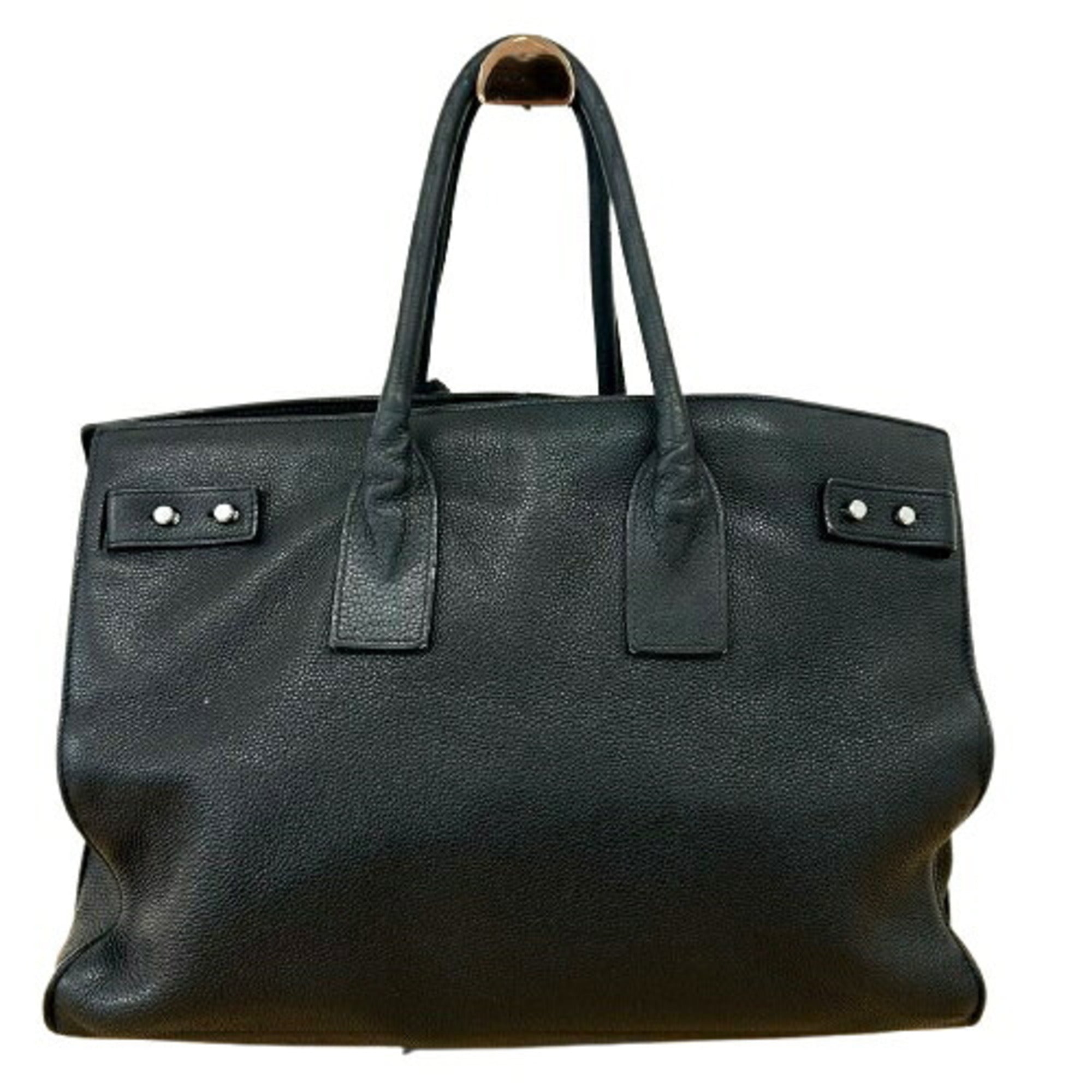 Saint Laurent Black Leather Handbag Tote Bag (Pre-Owned)
