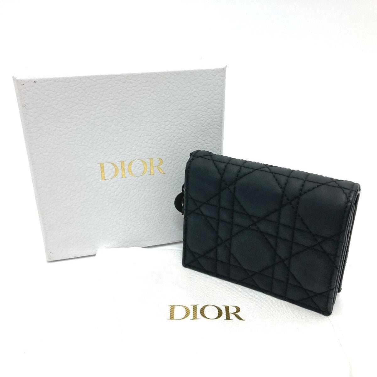 Christian Dior Black Leather Wallet (Bi-Fold) (Pre-Owned)