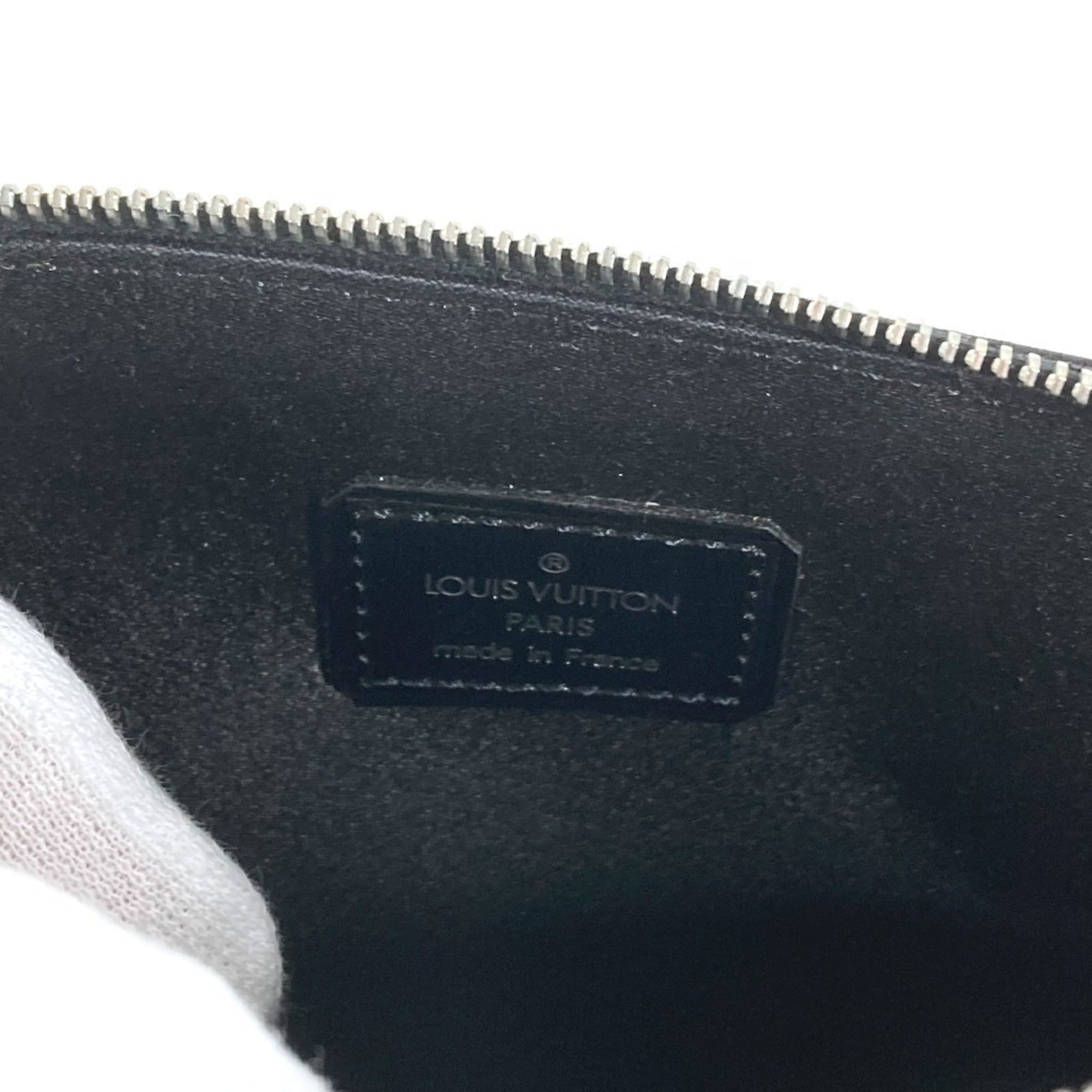 Louis Vuitton Black Noir Satin Leather Handbag (Pre-Owned)
