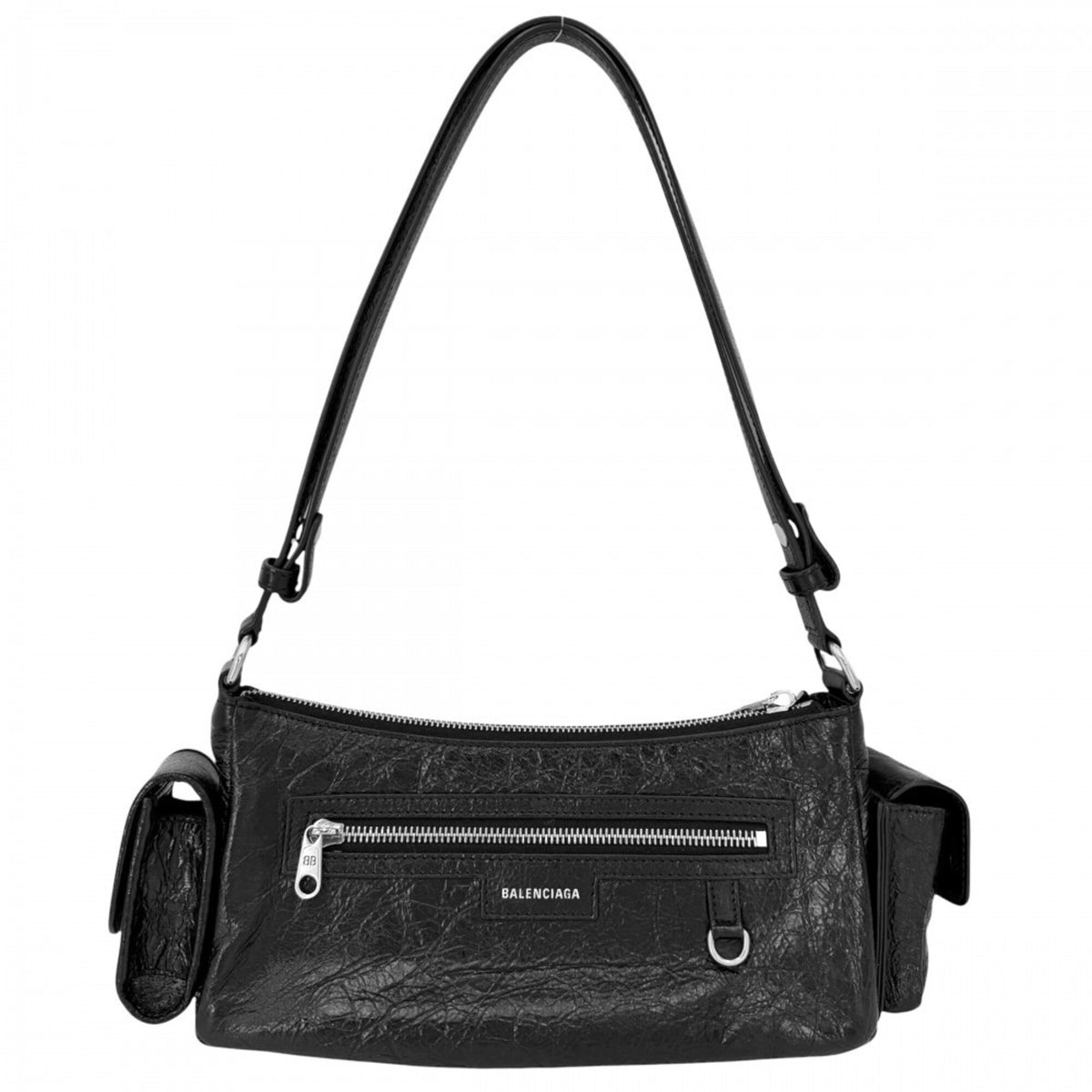 Balenciaga Black Leather Handbag Shoulder Bag (Pre-Owned)