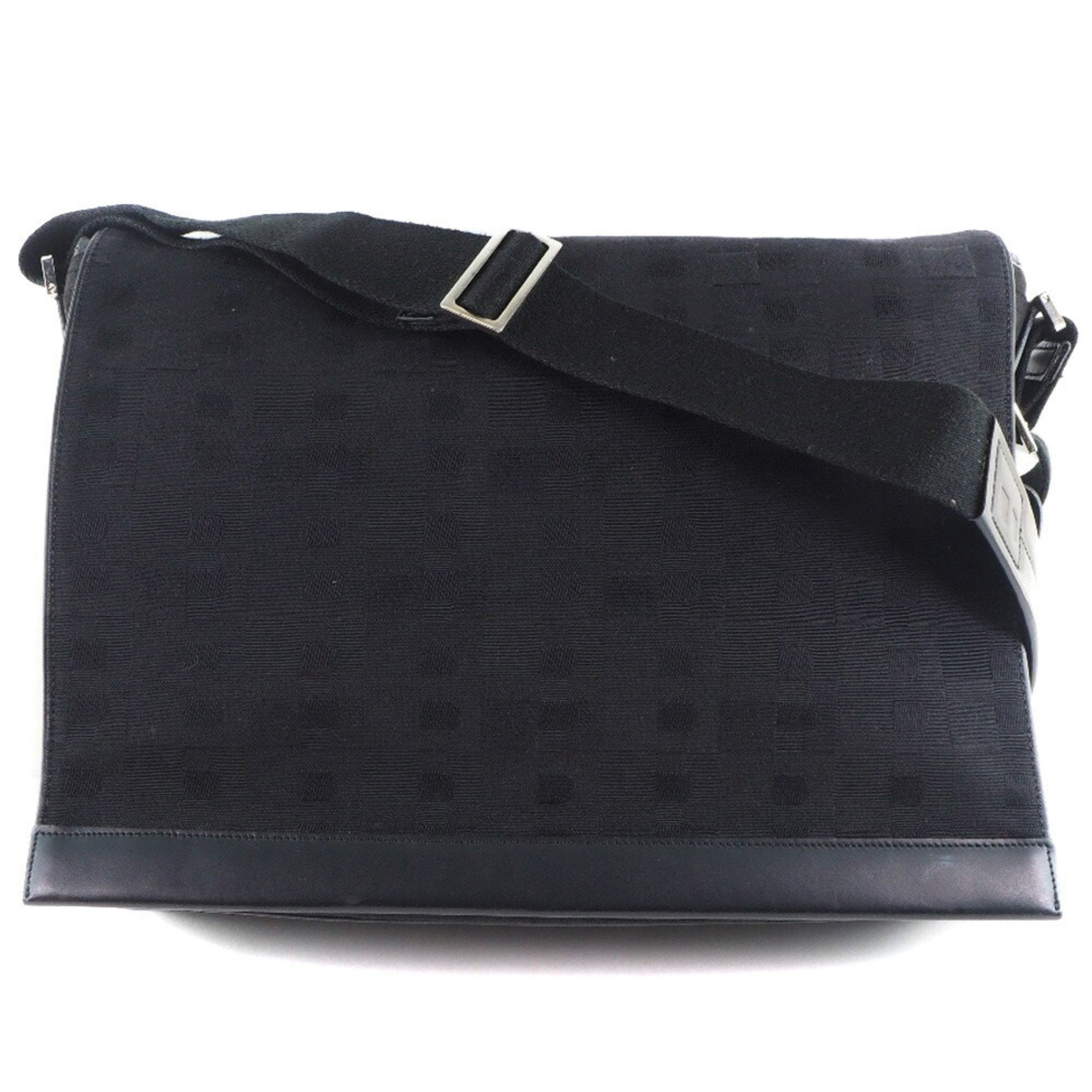 Bally Black Canvas Shoulder Bag (Pre-Owned)