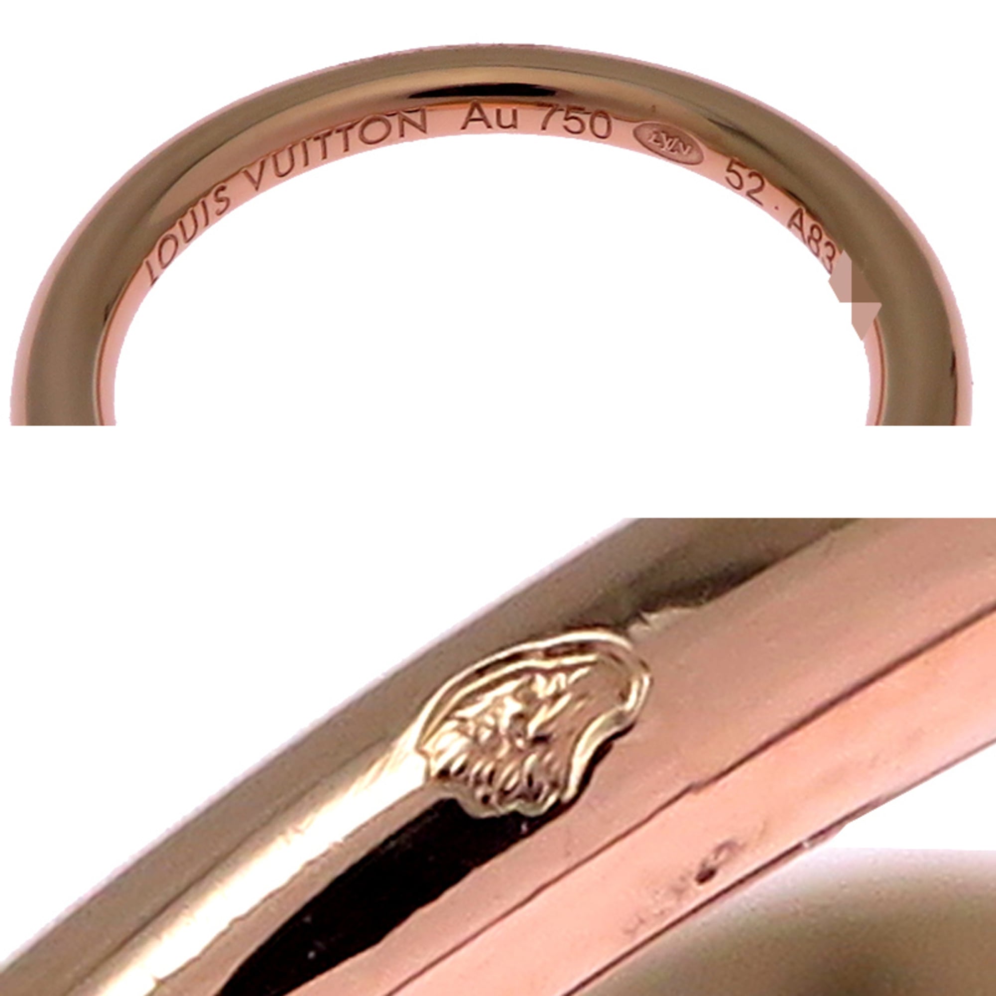 Louis Vuitton Pink Gold (18K) White Gold (18K) Band Ring (Pre-Owned)