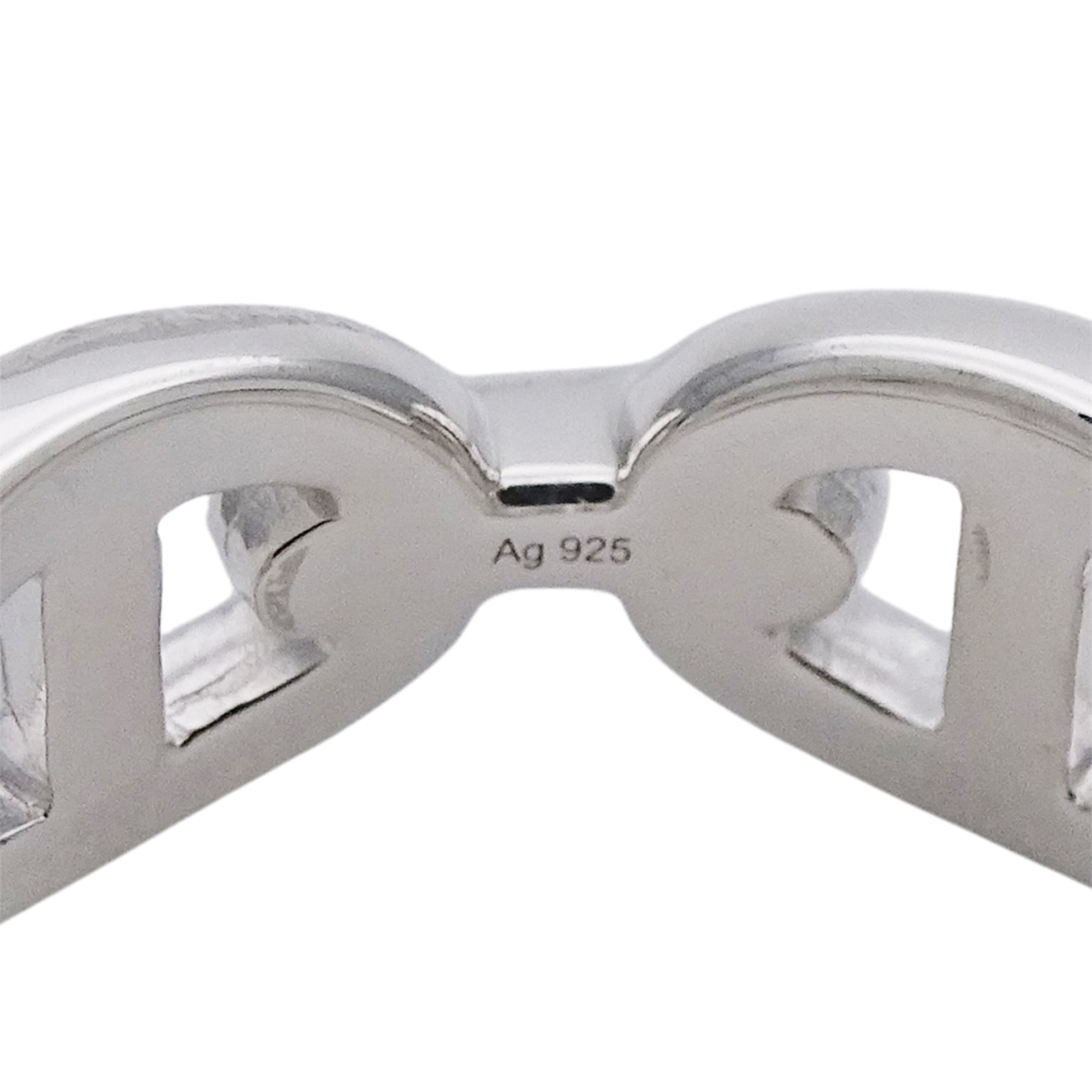 Hermes Silver Silver 925 Band Ring (Pre-Owned)