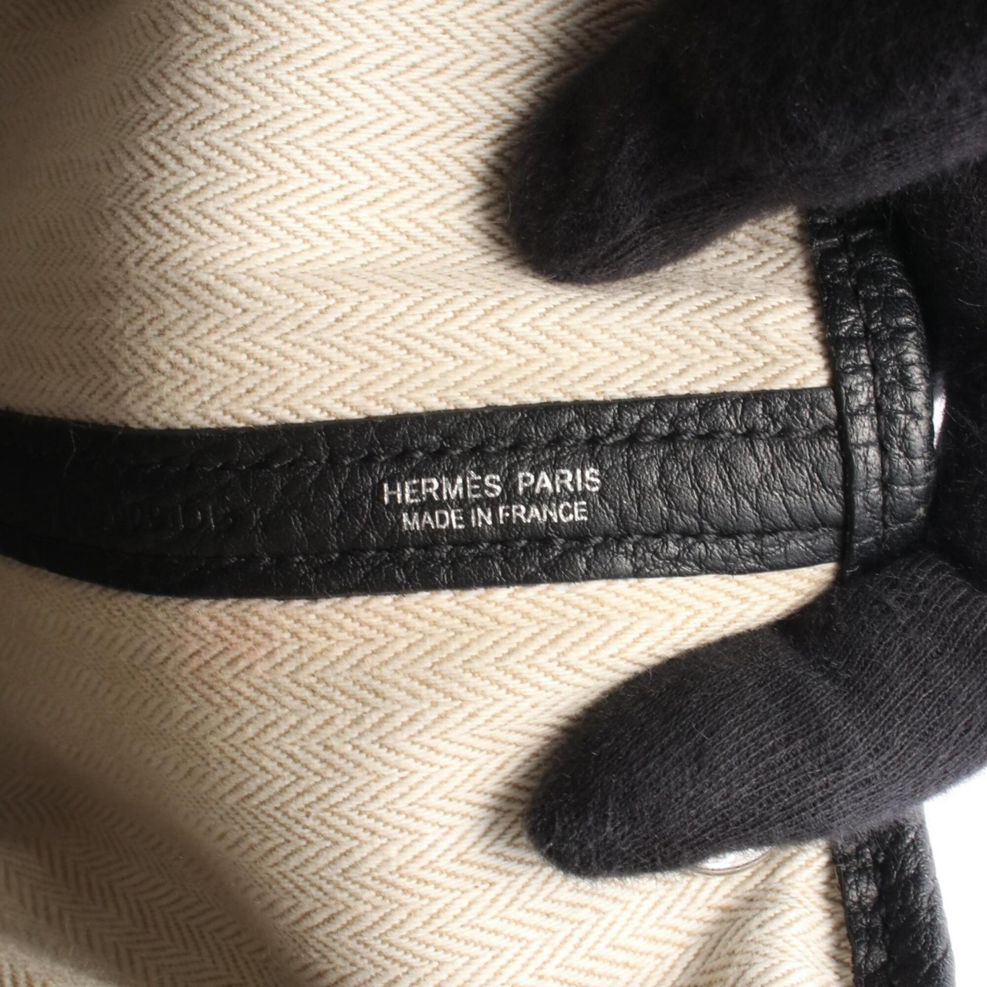 Hermes Black Negonda Leather Handbag Tote Bag (Pre-Owned)
