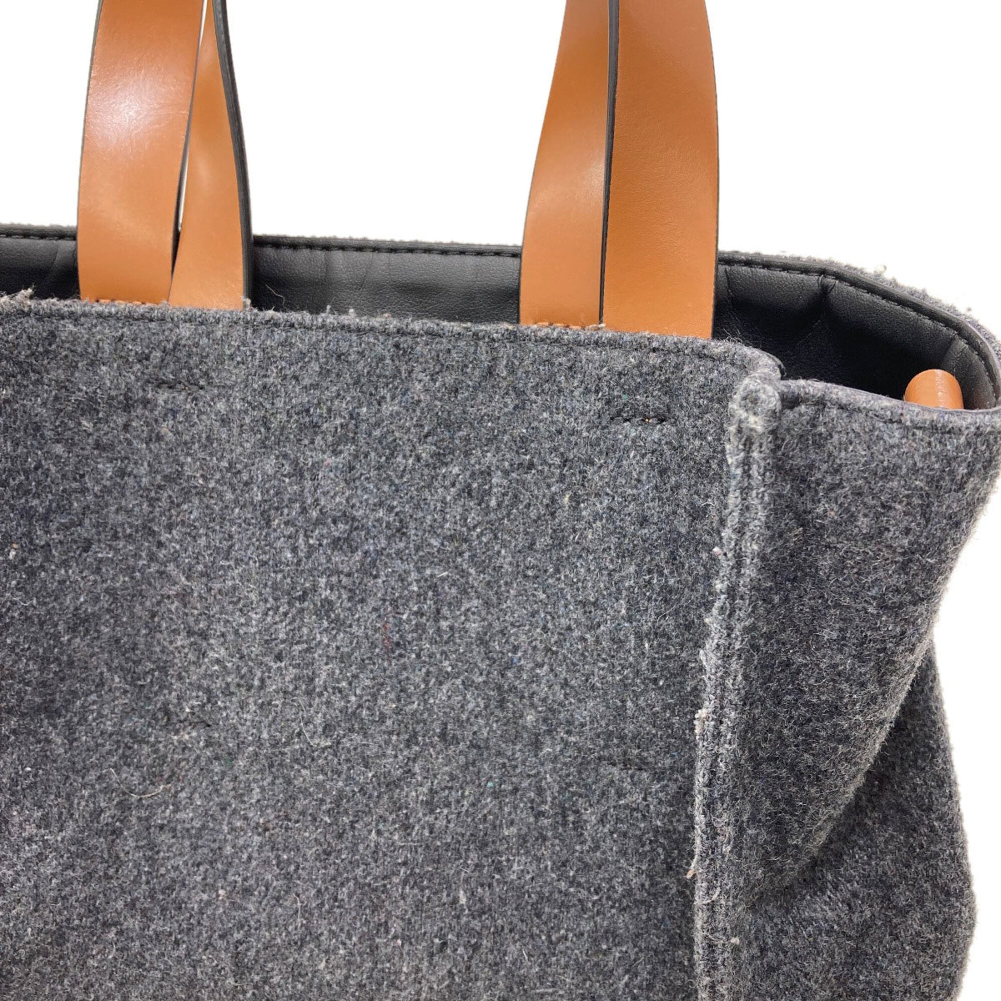 Marni Gray White Felt Leather Handbag (Pre-Owned)