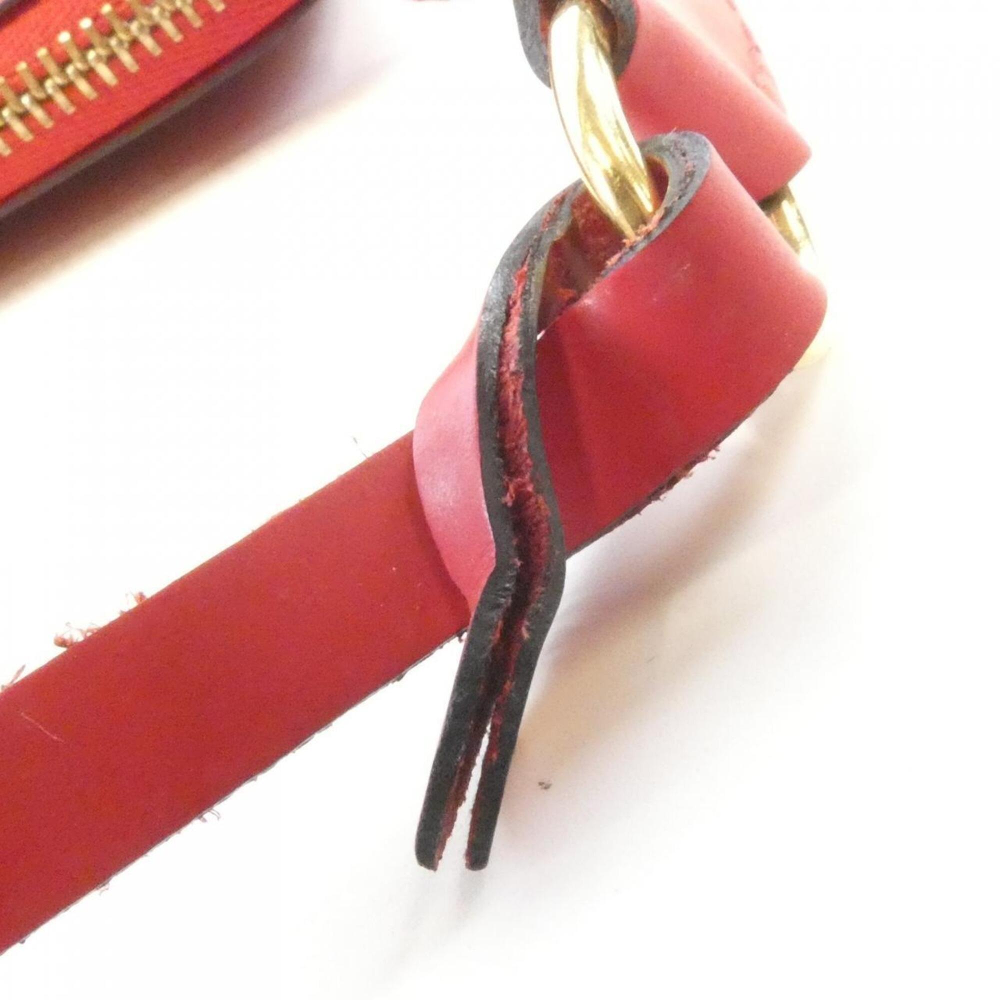 Louis Vuitton Red Color Leather Pochette Pouch (Pre-Owned)