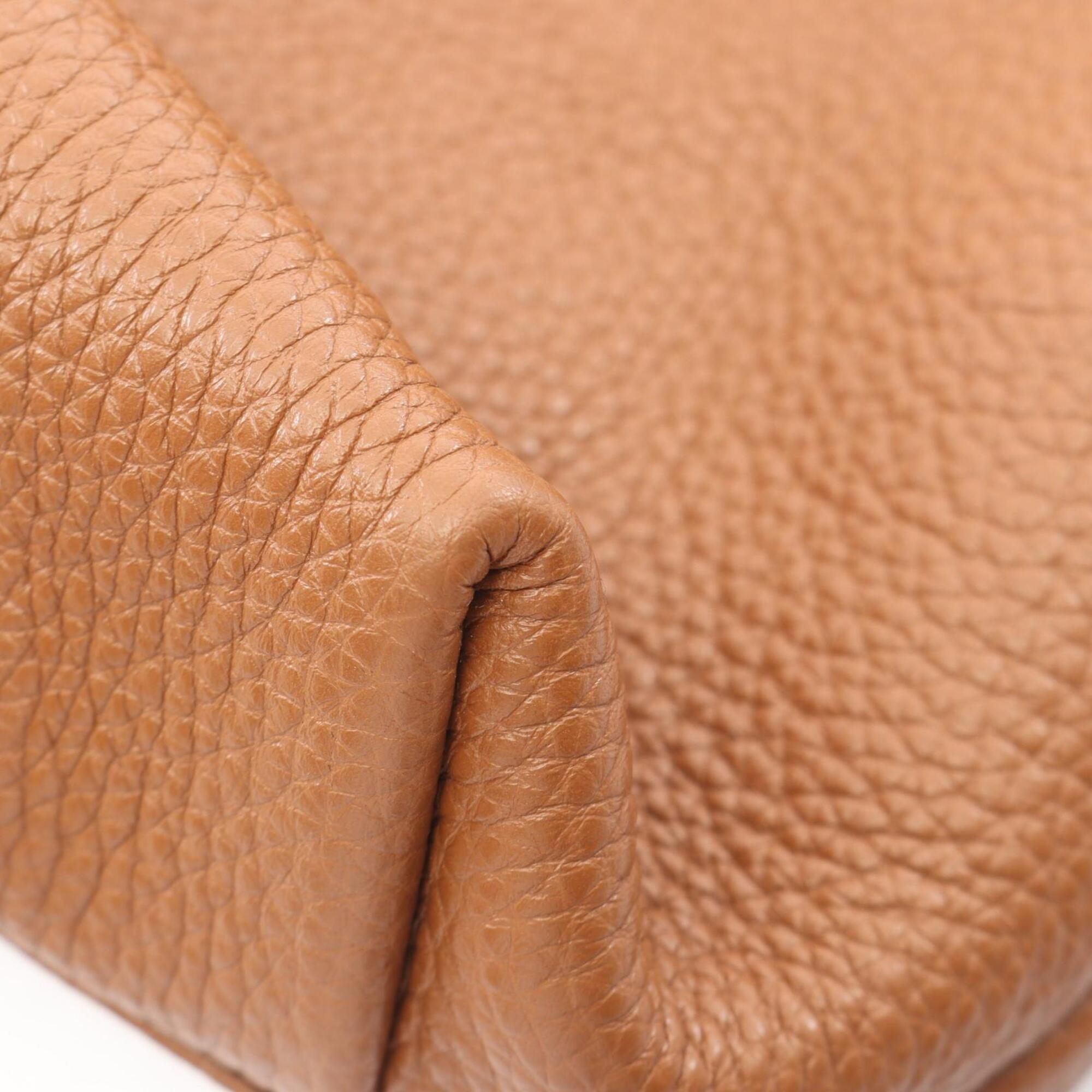 Prada Brown Leather Handbag Tote Bag (Pre-Owned)