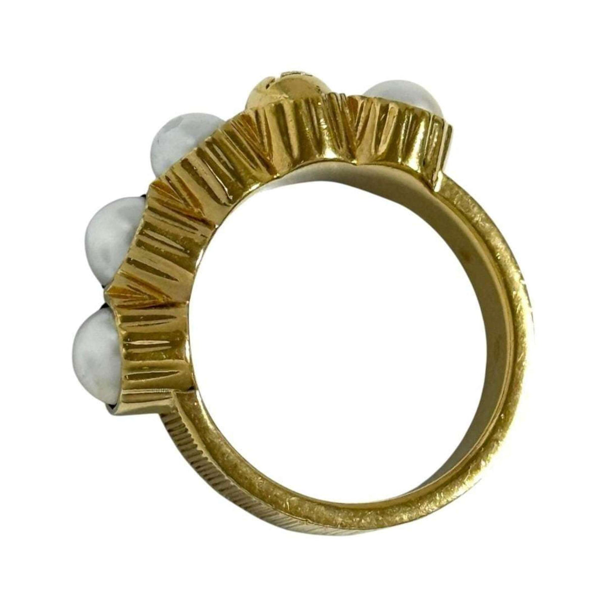 Louis Vuitton Artificial Pearl Metal Band Ring (Pre-Owned)