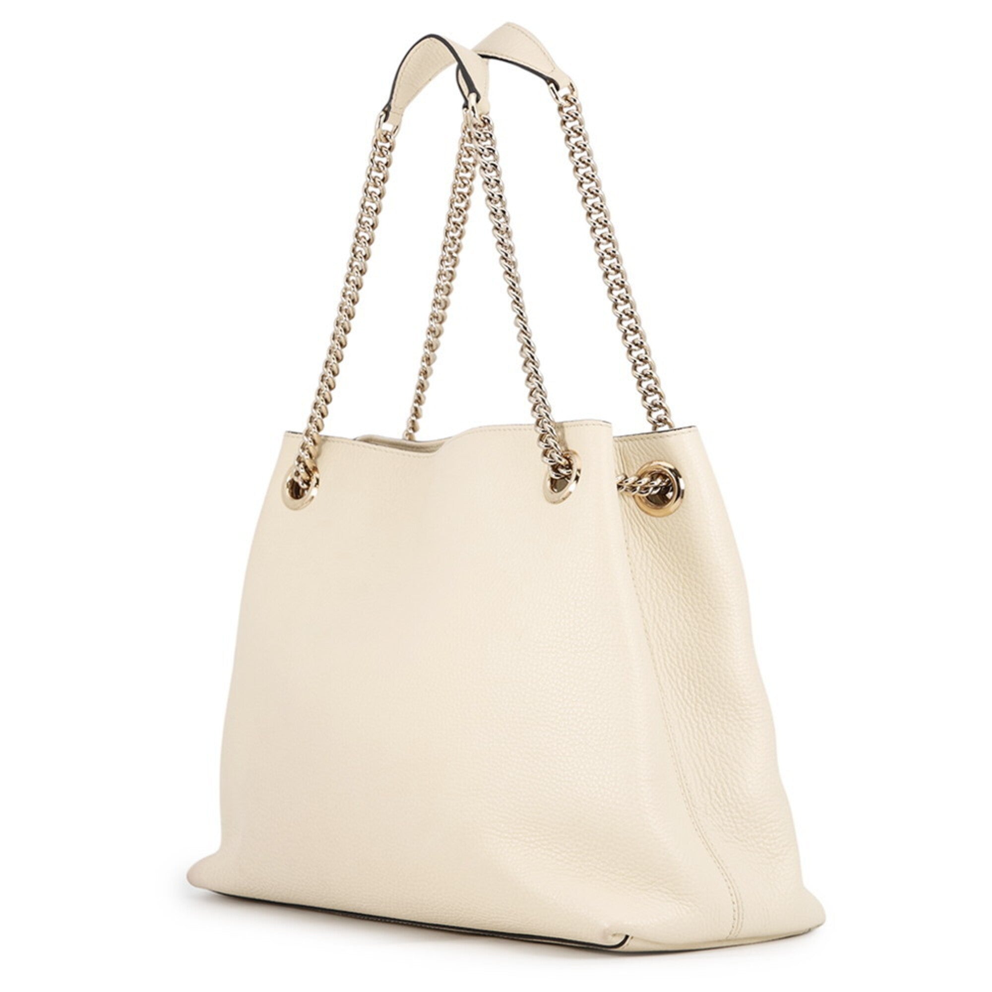 Gucci Ivory Leather Handbag Tote Bag (Pre-Owned)