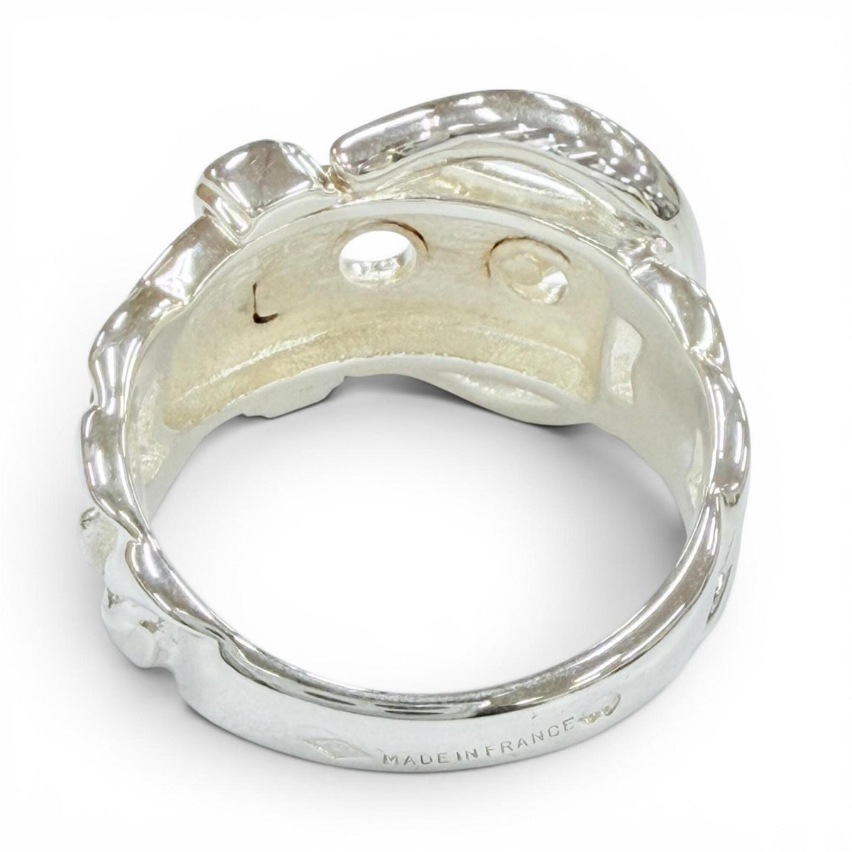 Hermes Silver Silver 925 Band Ring (Pre-Owned)